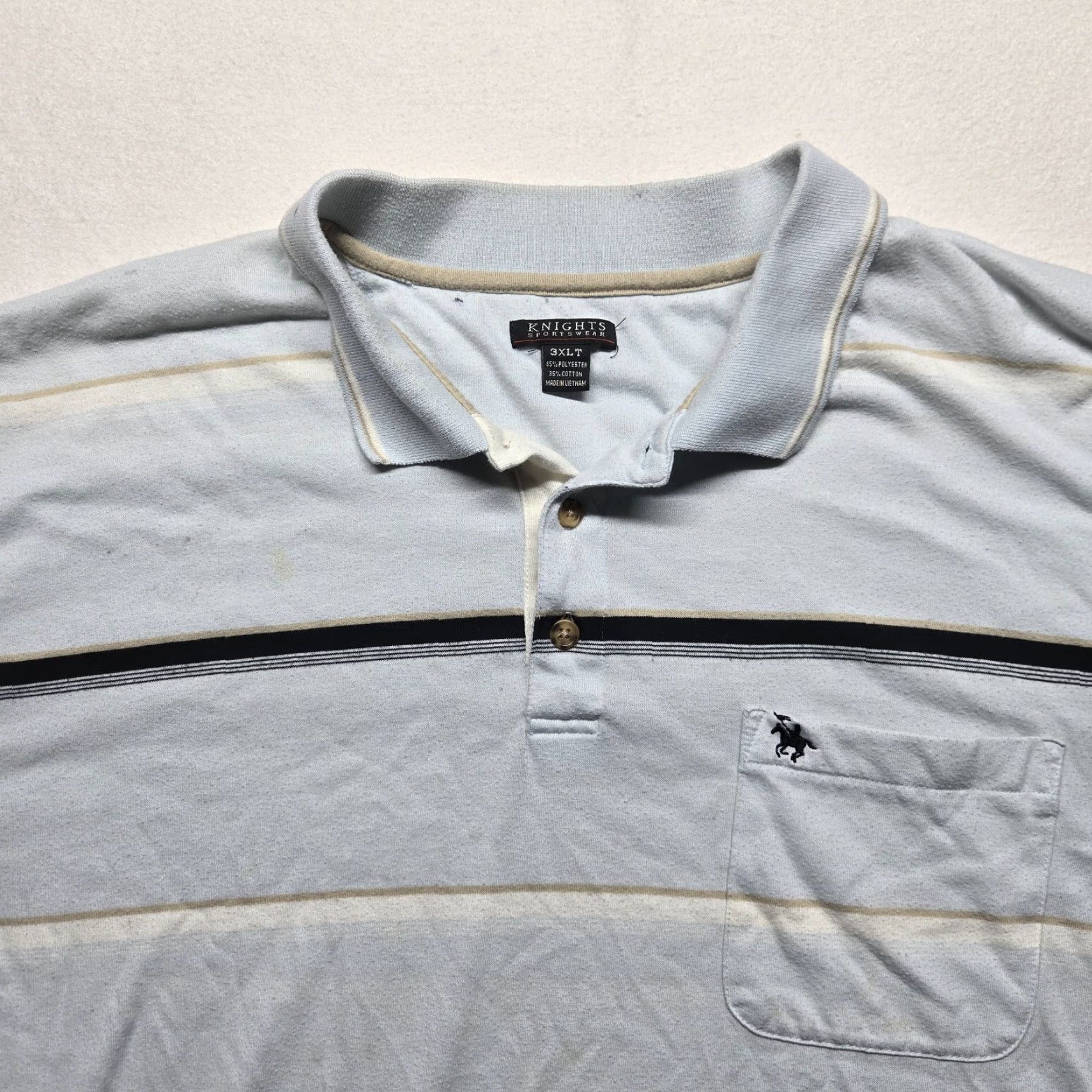 Vintage Knights Sportswear Polo Shirt Blue Short Sleeve Collared Adult 3XLT Tall Men Size US XXL / EU 58 / 5 - 2 Thumbnail