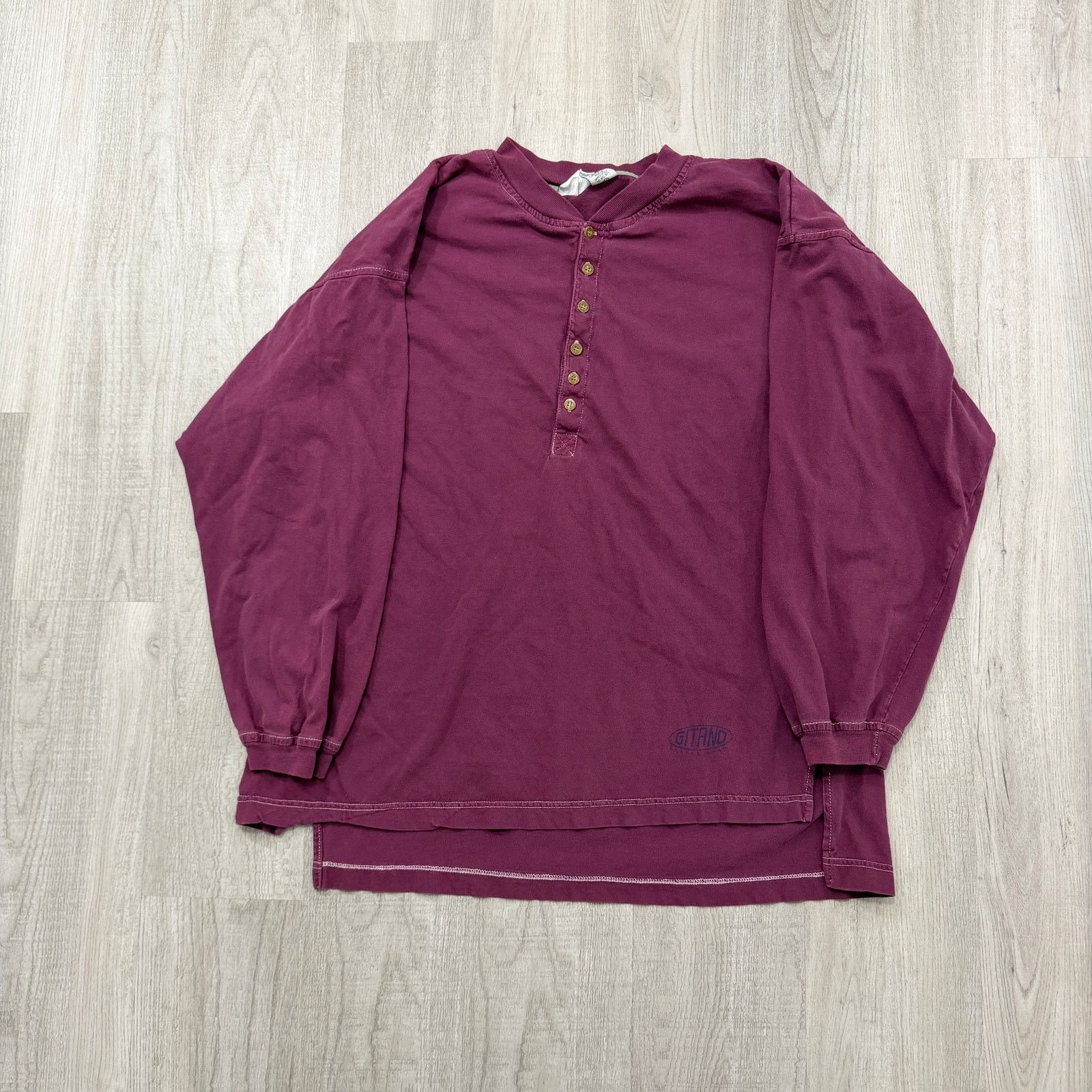 Vintage Vintage Gitano Henley Shirt Men's Extra Large Maroon Red 90s Size US XL / EU 56 / 4 - 1 Thumbnail