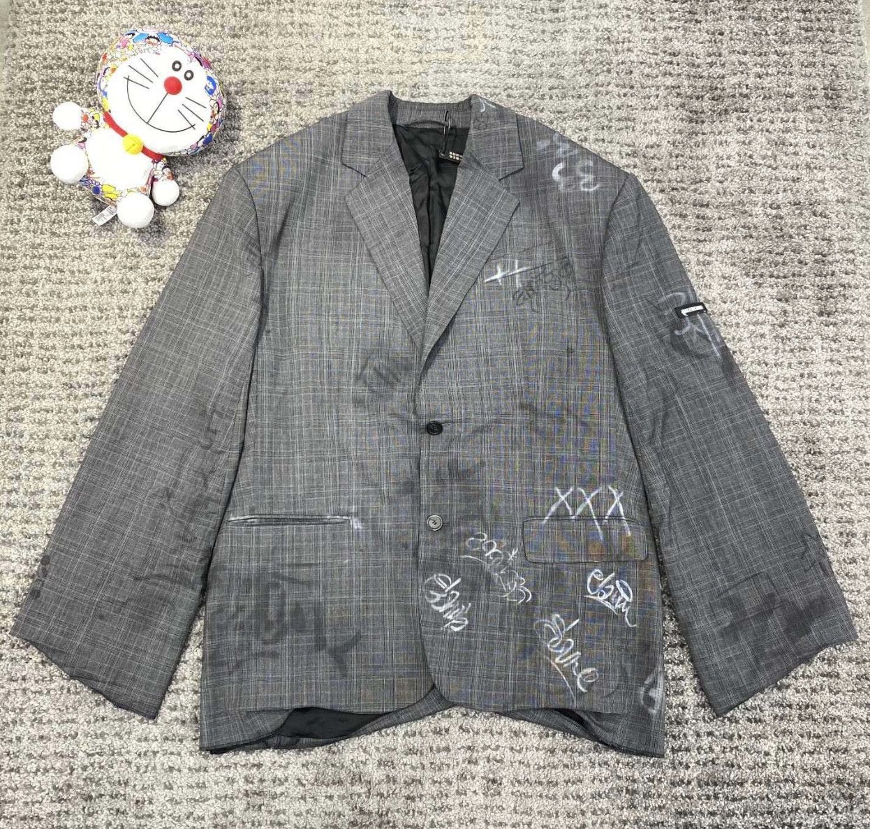 Balenciaga Heather Prince of Wales wool blazer - Grey