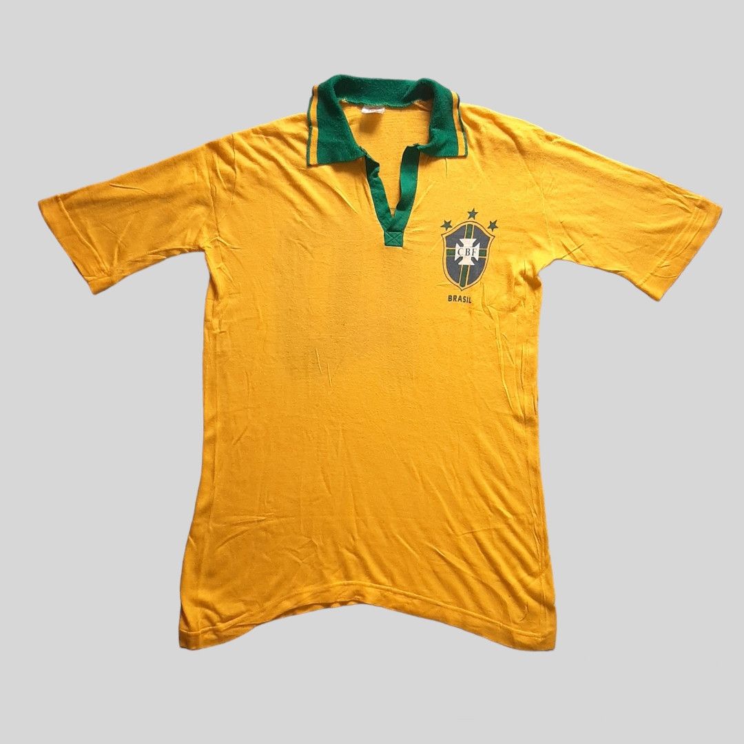 image of Penalty Brazil x Soccer Jersey Vintage 1980S Brazil Jersey in Yellow, Men's (Size Medium)