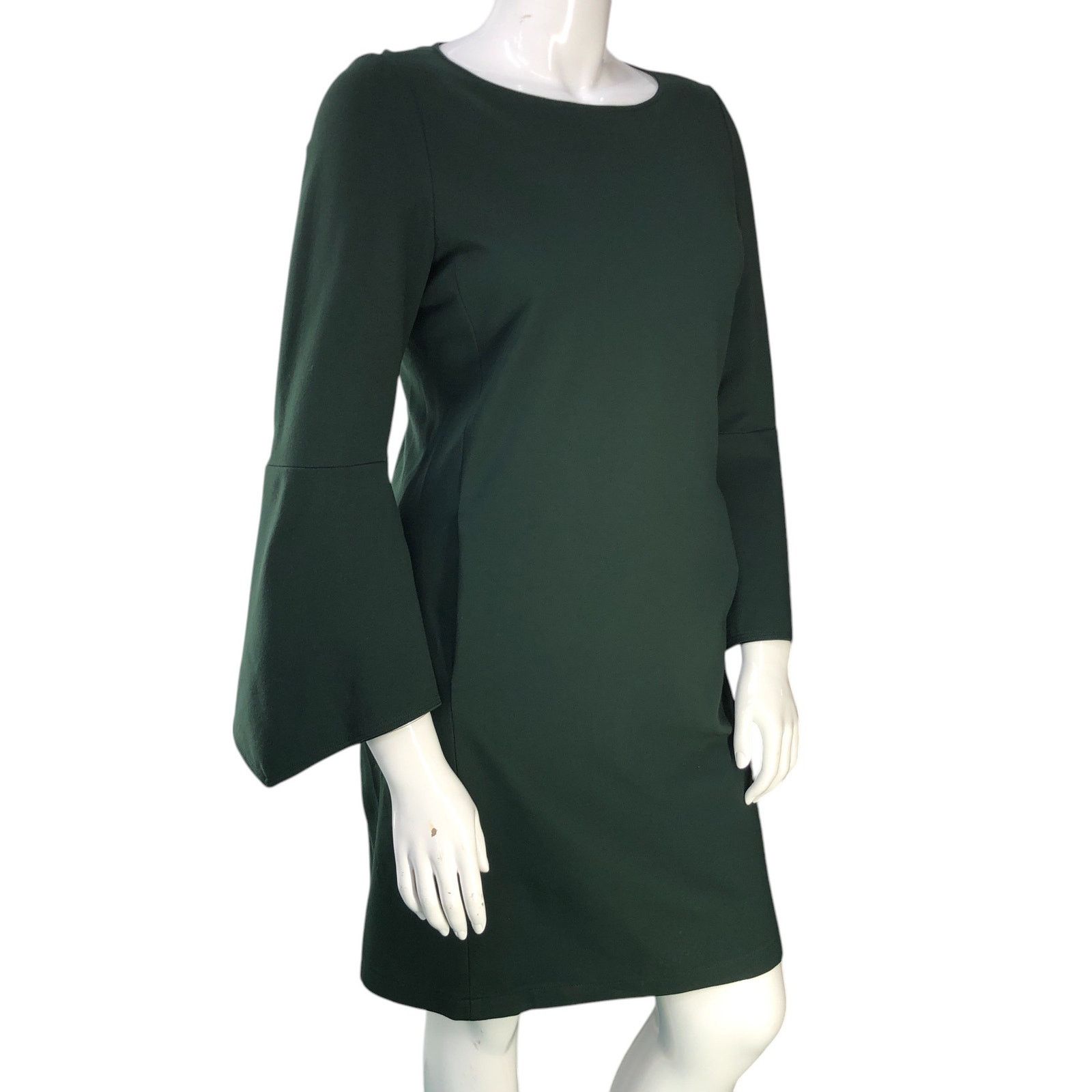 Lafayette 148 Size L Dress Flare Sleeve Round Neck POCKETS