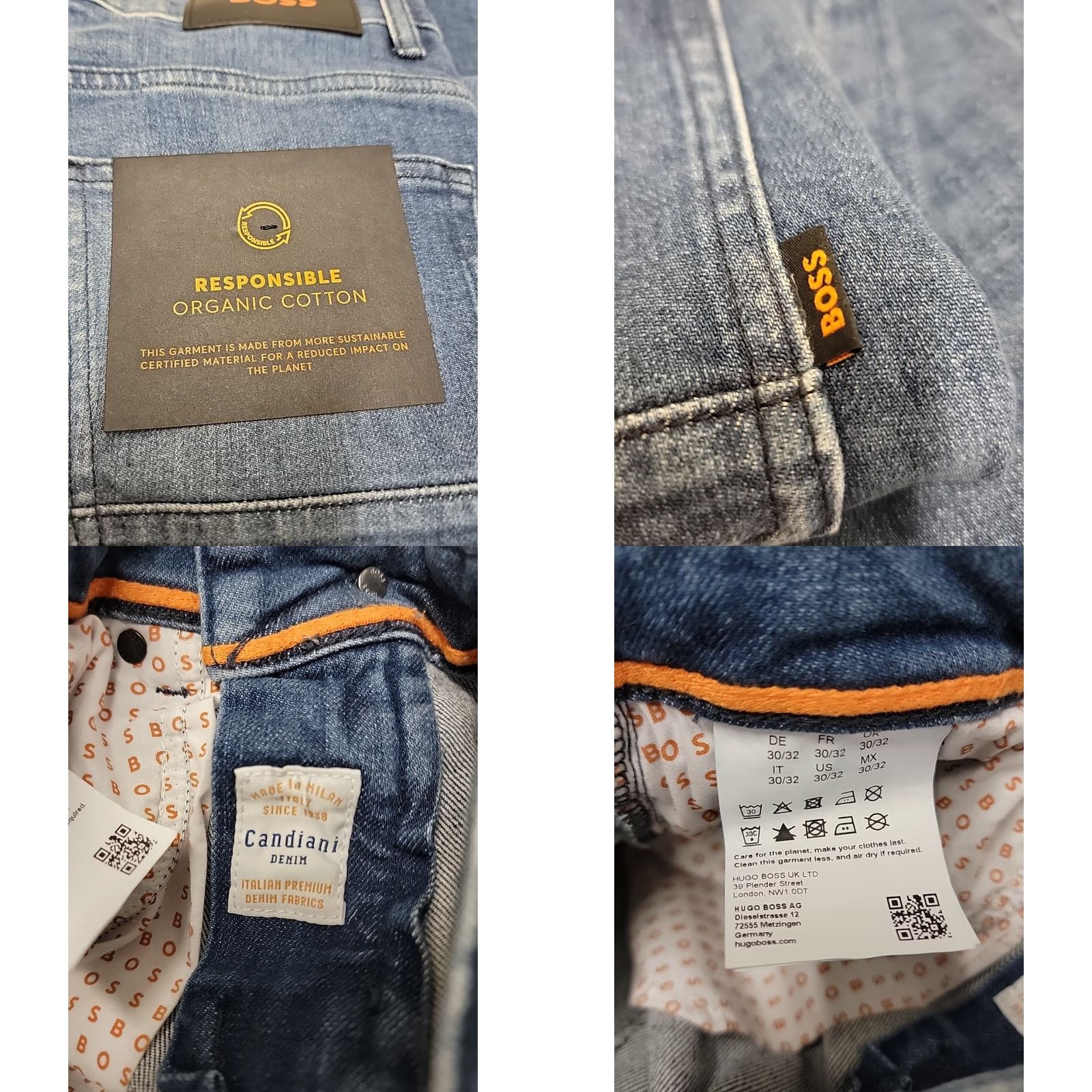 Hugo Boss NWT HUGO BOSS Delaware Slim Jeans Men 30x32 Candiani Denim Blue Slim Fit Straight 32in Inseam Mens Size US 30 / EU 46 - 10 Thumbnail