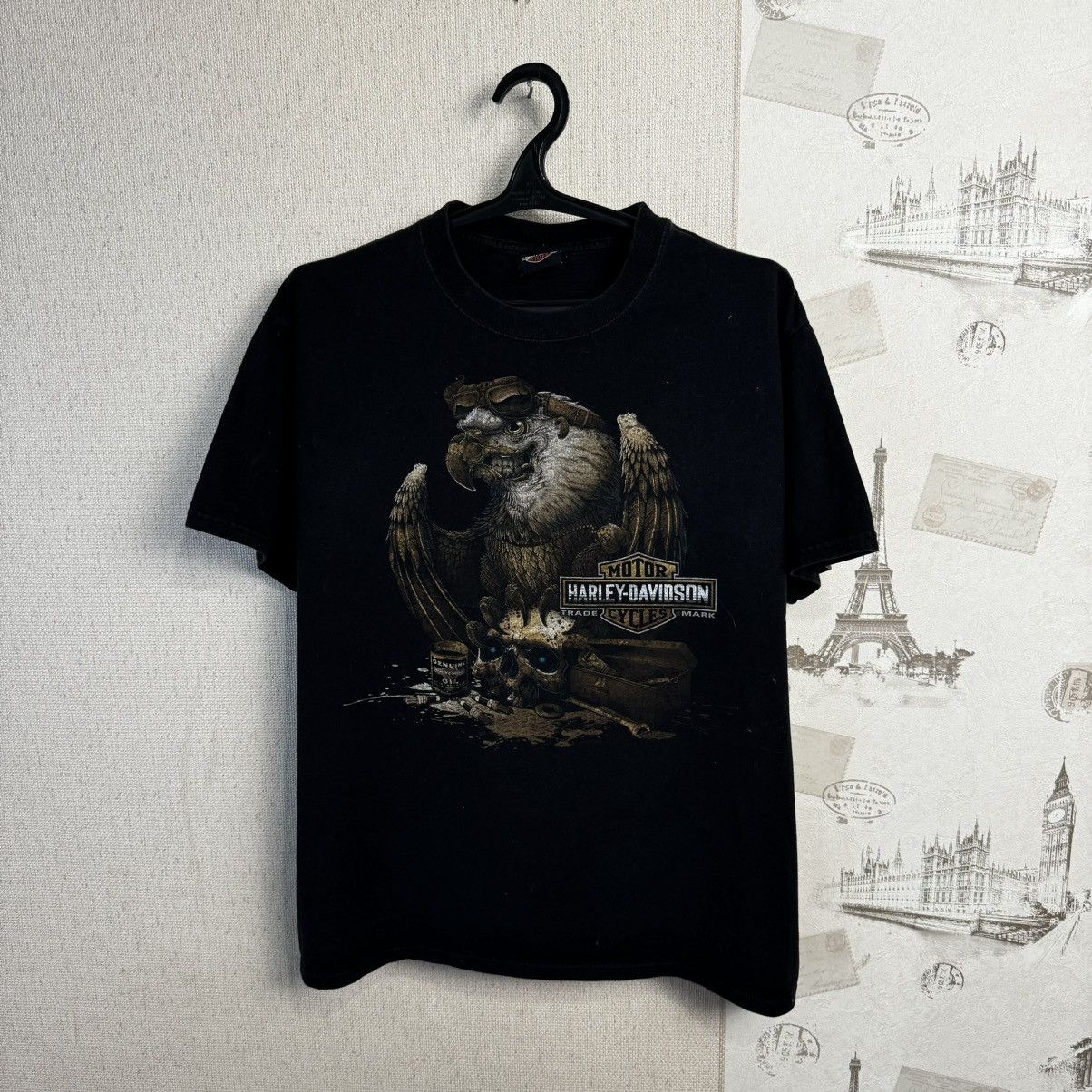 Harley Davidson × Vintage Vintage Harley Davidson T shirt Eagle South Africa L Black Size US L / EU 52-54 / 3 - 1 Thumbnail