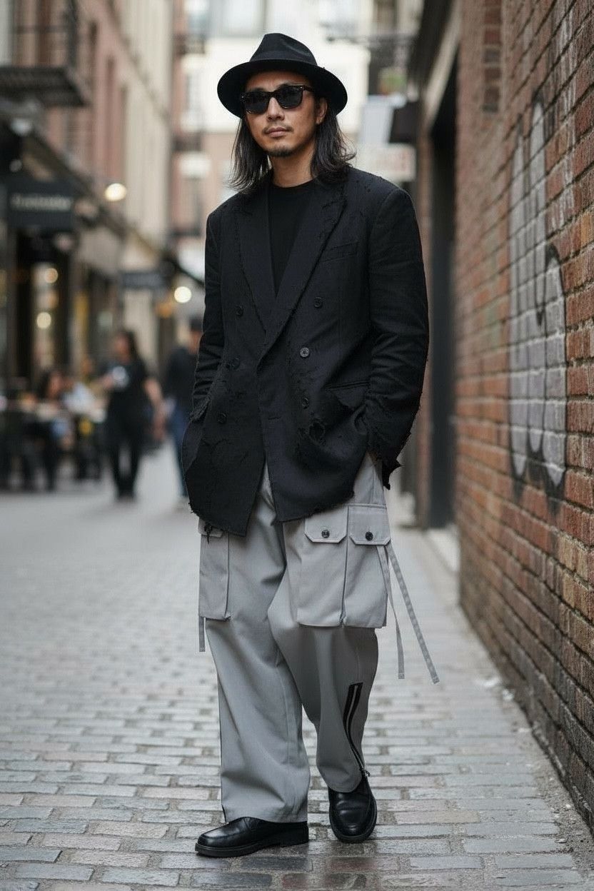 Japanese Brand RARE🔥Casper John Baggy Wide Bondage Cargo Pants Yohji Style Size US 30 / EU 46 - 1 Thumbnail