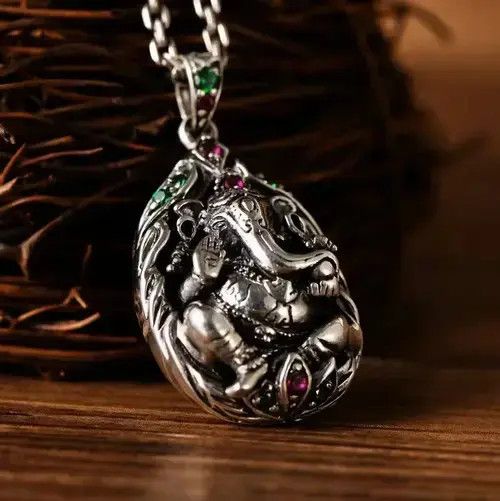 Designer × Jewelry × Sterling Silver S925 silver Thai Buddha lotus trunk God of wealth Size ONE SIZE - 1 Thumbnail