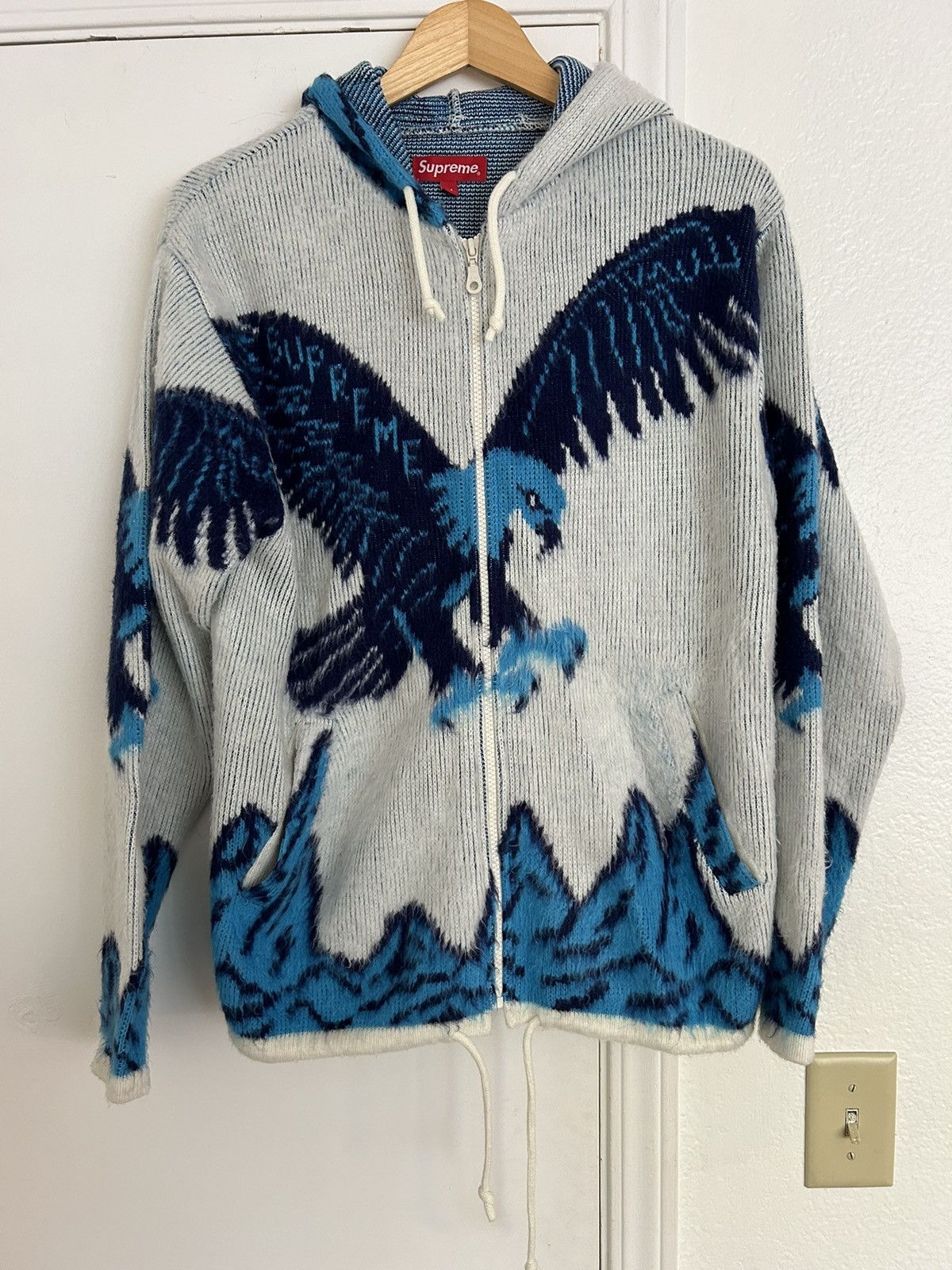 Hooded Sweater Supreme Eagle Sweater Supreme Eagle Zip Up Grailed