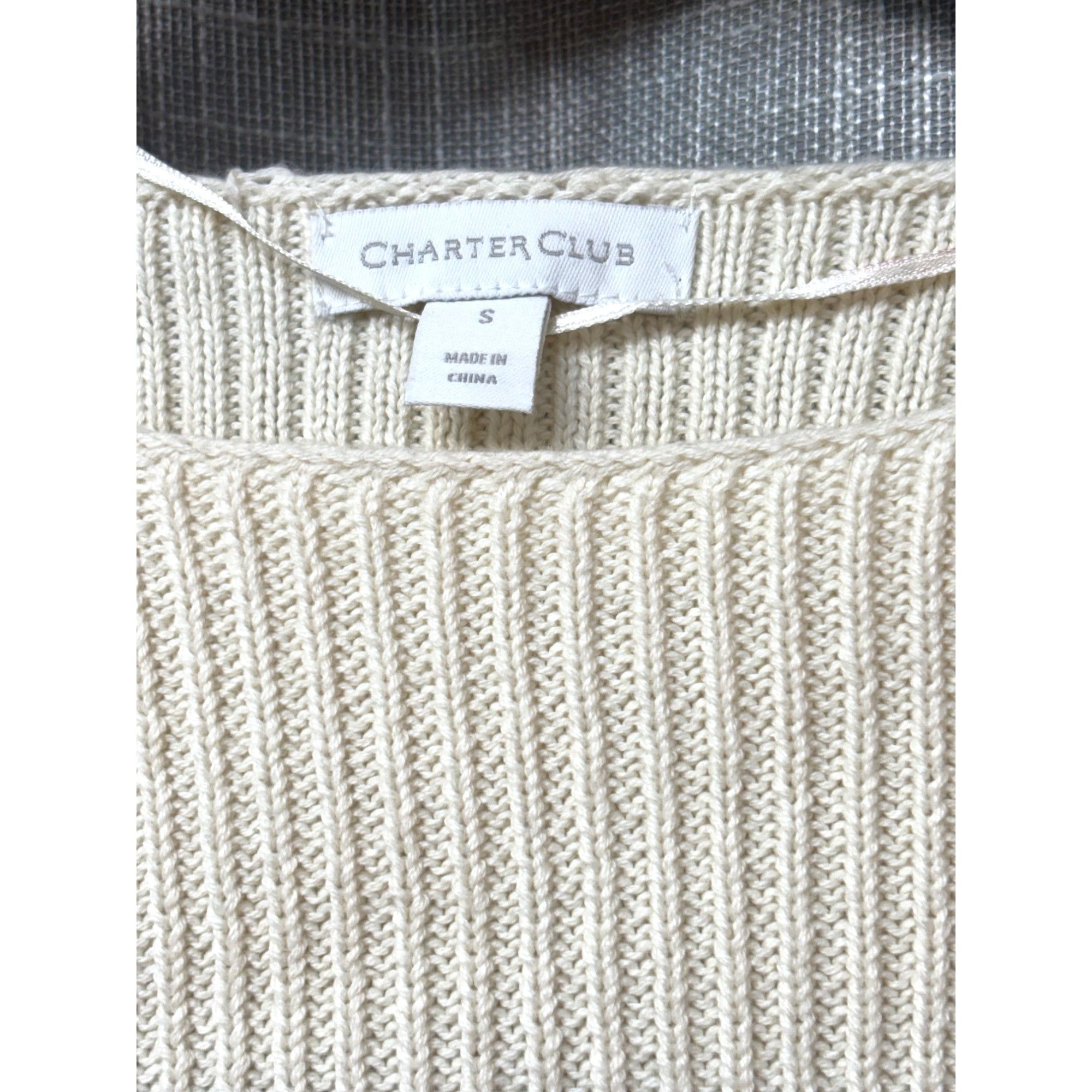 Charter Club Charter Club Striped Boat-Neck Sweater, Cream/ Admiral Blue, Size S / US 4 / IT 40 - 7 Thumbnail
