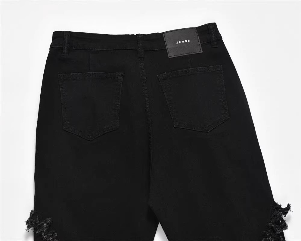 Japanese Brand × Jean Street trend personality punk whisker patchwork flared jeans Size US 32 / EU 48 - 5 Thumbnail