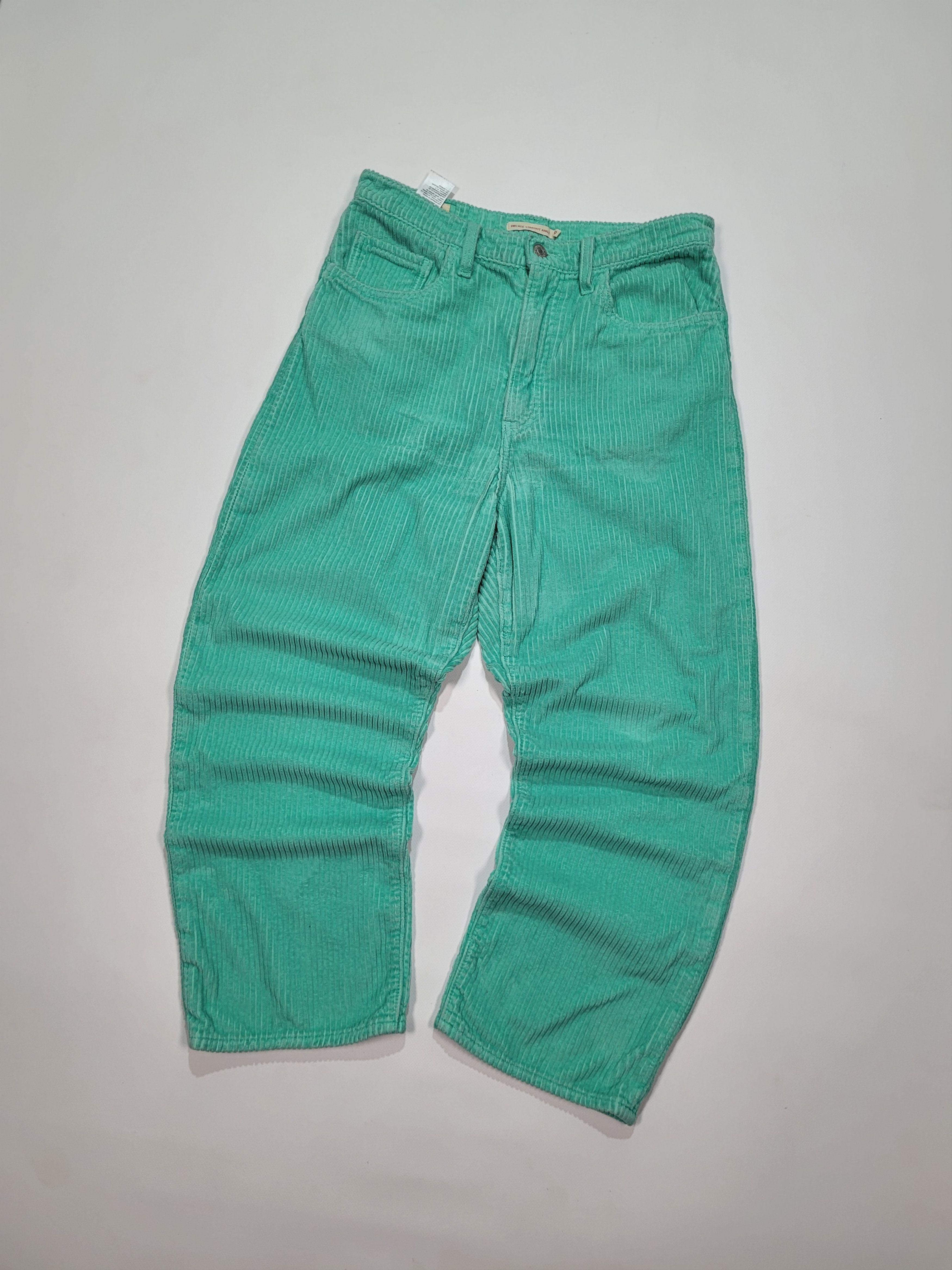 Levi's Levis Aqua Mint Corduroy Ribcage Straight Ankle Pants Size 30" / US 8 / IT 44 - 2 Thumbnail