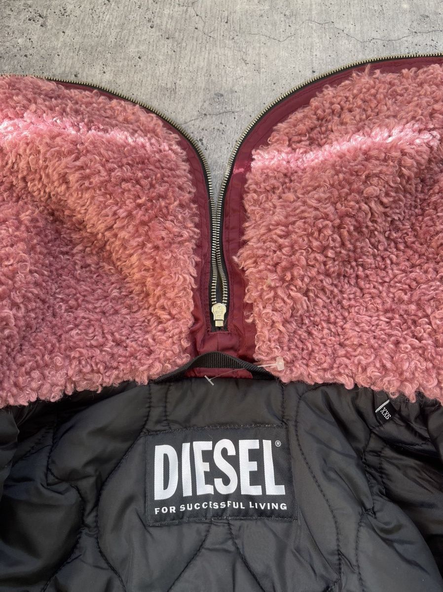 Diesel × Japanese Brand Diesel Rick Owens Style Puffer Bomber Jacket Fur Hood Size US XXS / EU 40 - 13 Thumbnail