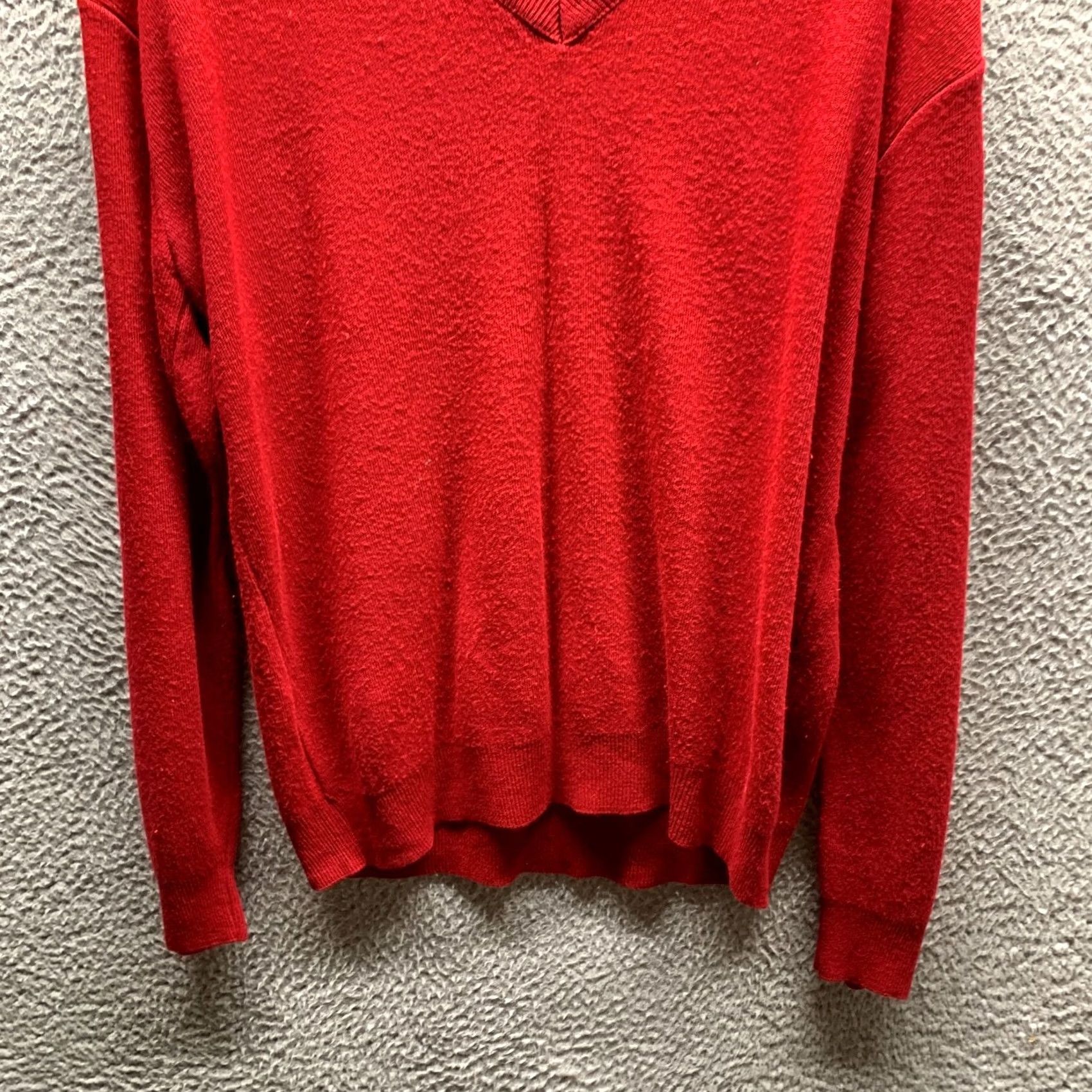 Jantzen VINTAGE Jantzen Sweater Mens XL Red Knit Acrylic V-Neck 80s Pullover Long Sleeve Knit 1A Size US XL / EU 56 / 4 - 3 Thumbnail