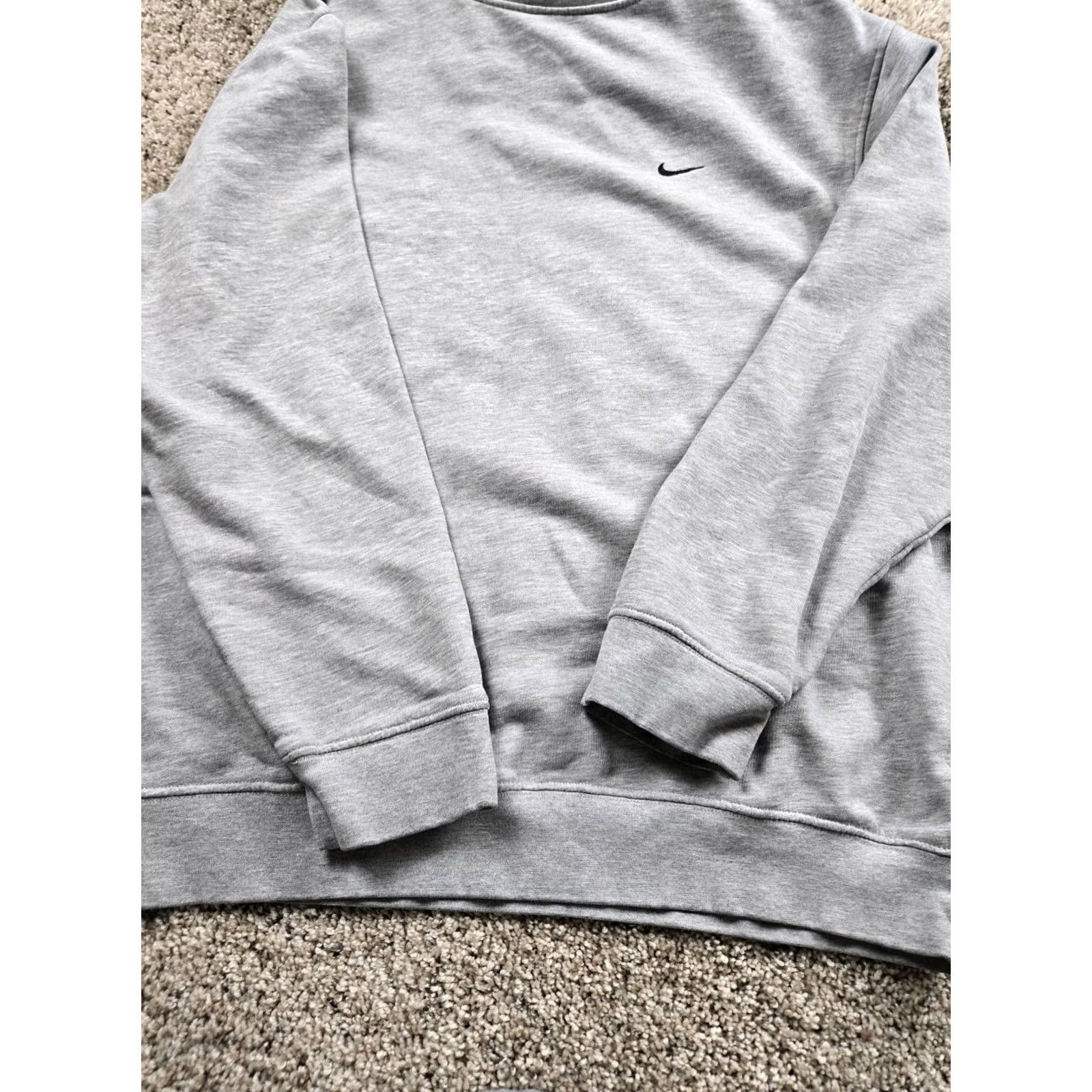 Nike VINTAGE Nike Sweatshirt Mens XL Gray Crewneck Fleece Pullover Mini Swoosh Y2K Size US XL / EU 56 / 4 - 3 Thumbnail