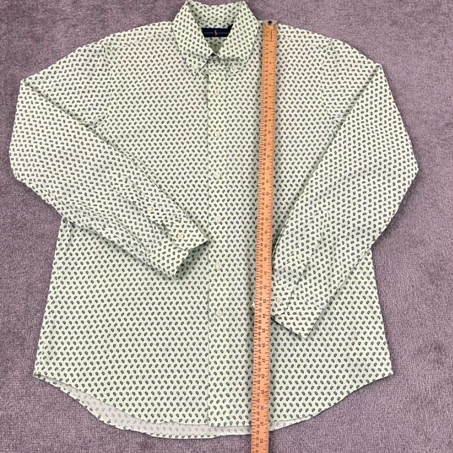 Ralph Lauren RALPH LAUREN Shirt Mens Large Lime Green Blue Paisley Button Down Preppy Retro Size US L / EU 52-54 / 3 - 4 Thumbnail
