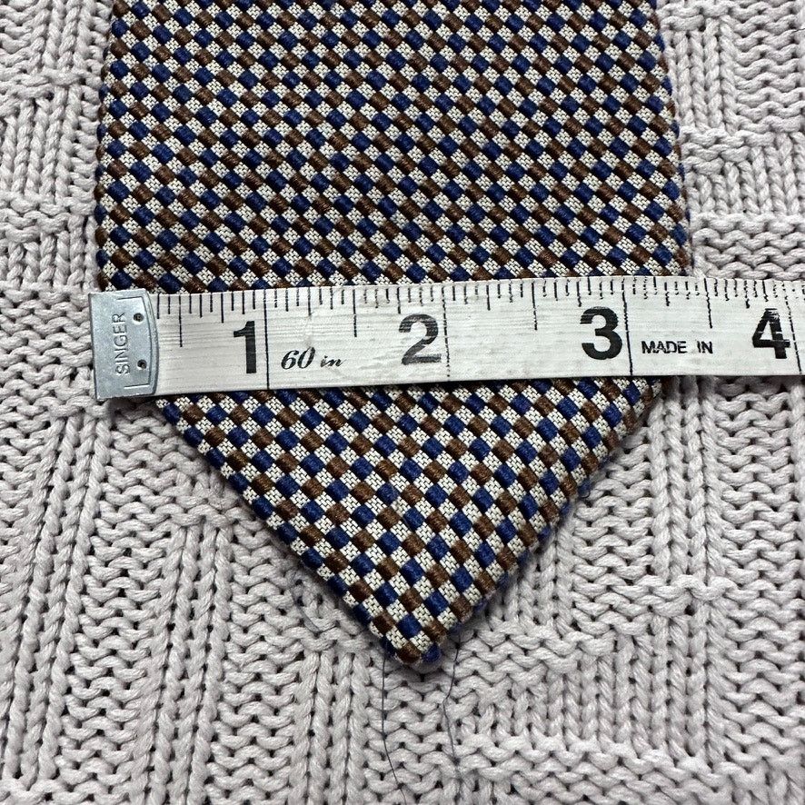 Bergdorf Goodman Bergdorf Goodman navy and bronze gingham silk tie Size ONE SIZE - 7 Thumbnail