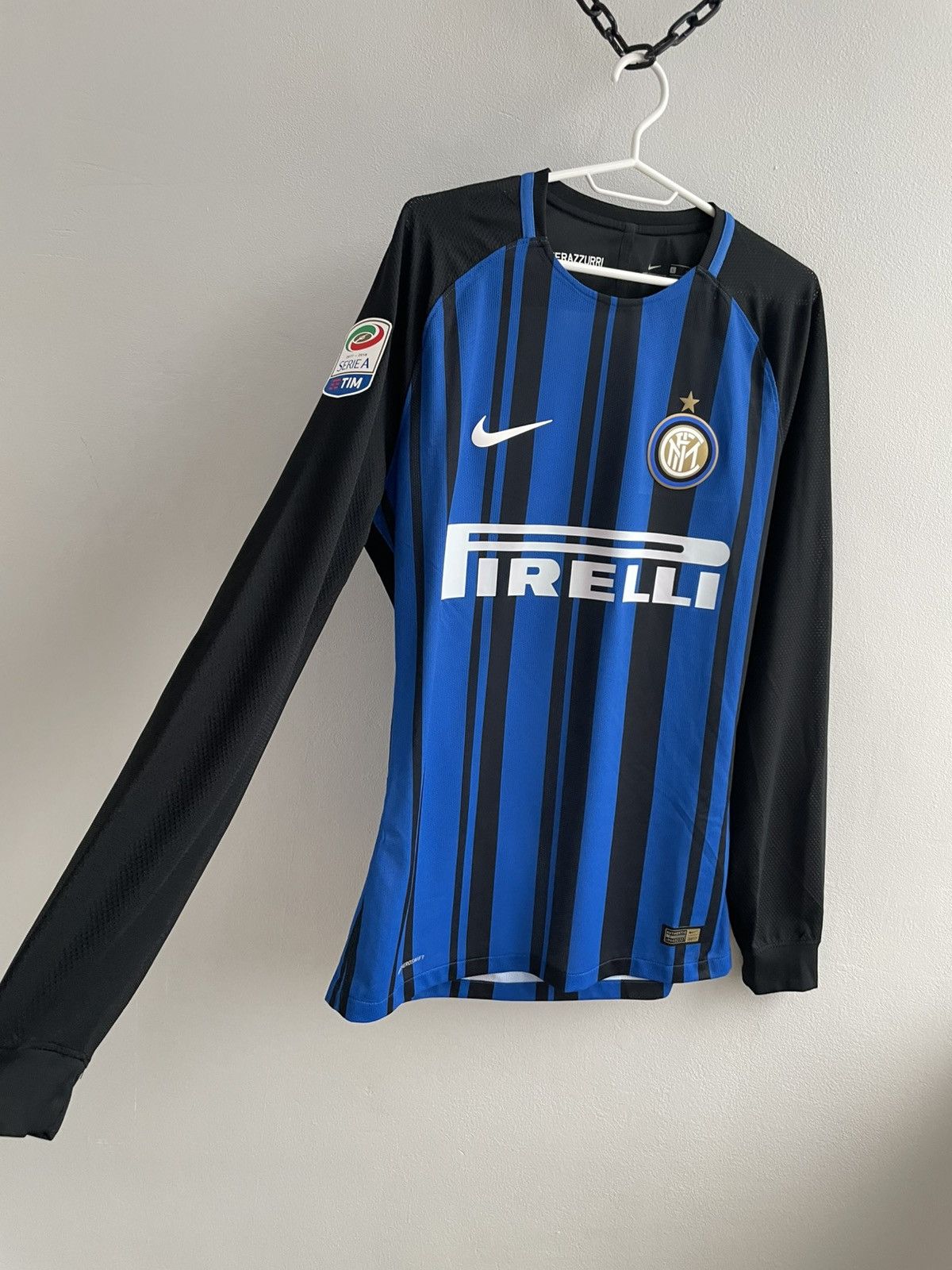 Nike Inter Milan 2017 2018 Player Issue Match Worn? Shirt Jersey Size US L / EU 52-54 / 3 - 4 Thumbnail