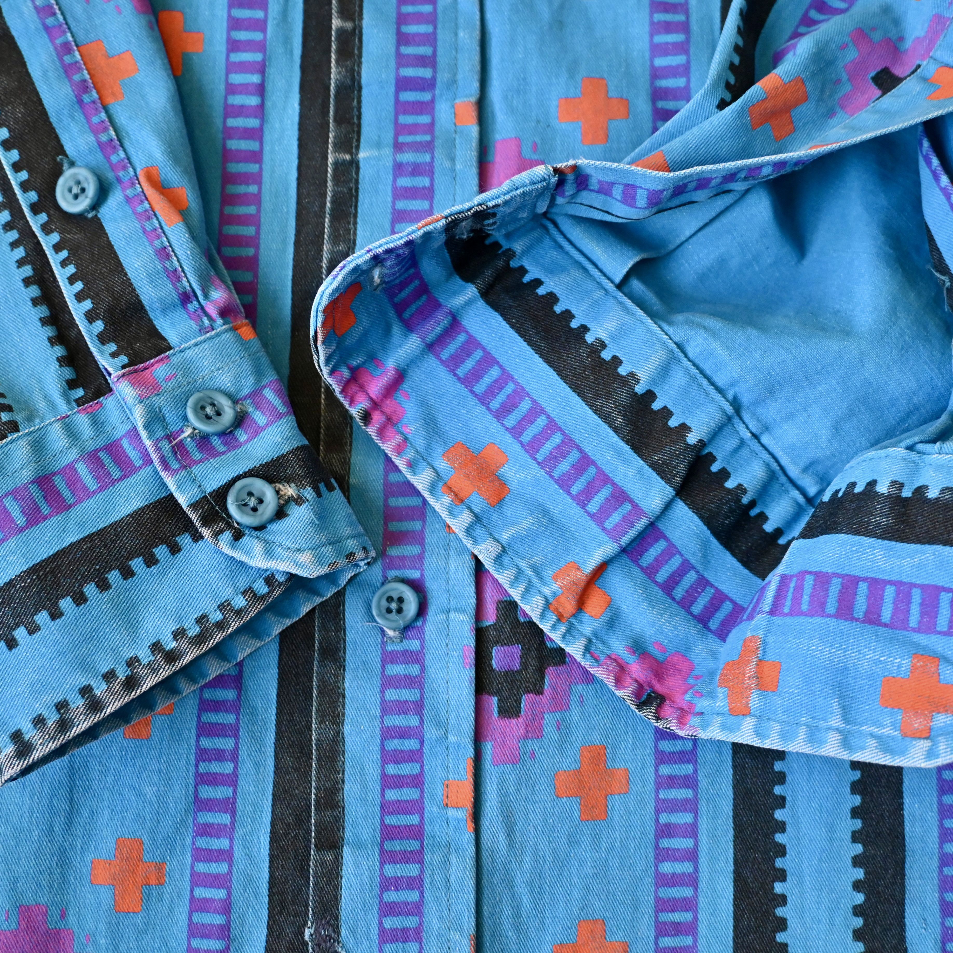 Vintage VTG Wrangler brushpopper Aztec Navajo stripe shirt 15.5 - 33 Size US M / EU 48-50 / 2 - 10 Thumbnail