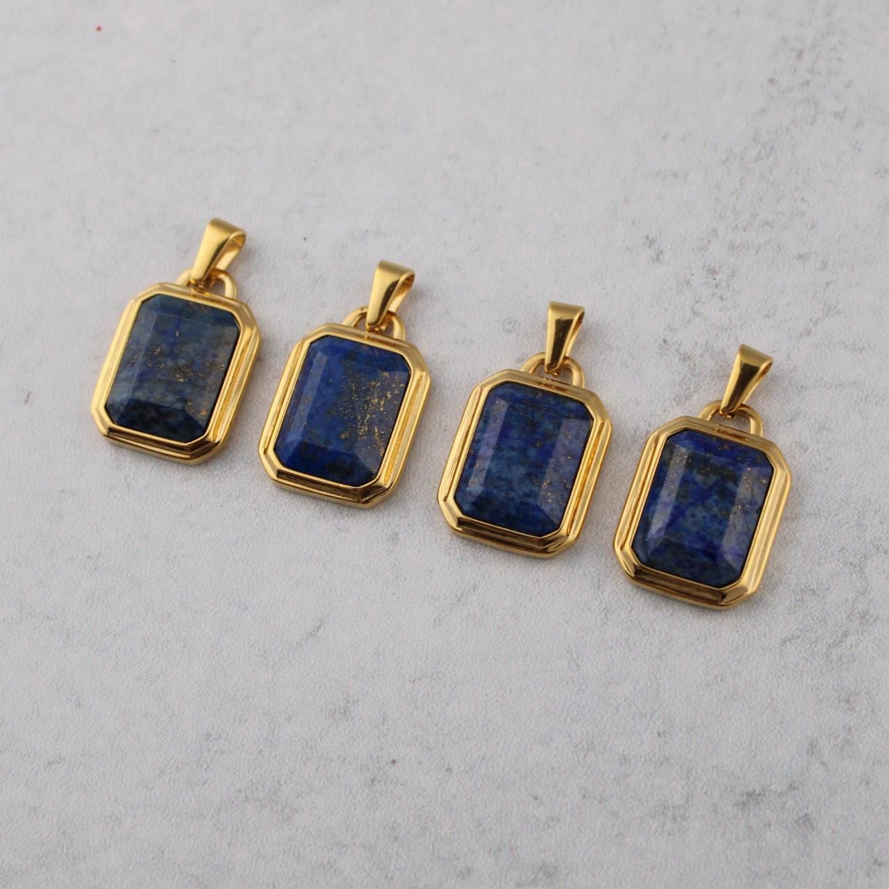 Jewelry Gold Lapis Lazuli Pendant Necklace Size ONE SIZE - 6 Thumbnail