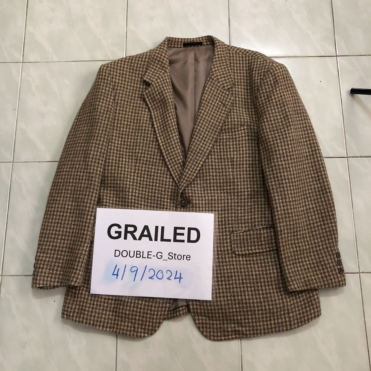 Harris Tweed 📌VINTAGE DOUBLE BREAST WOOL HARRIS TWEED HERRINBONE Size US M / EU 48-50 / 2 - 1 Thumbnail