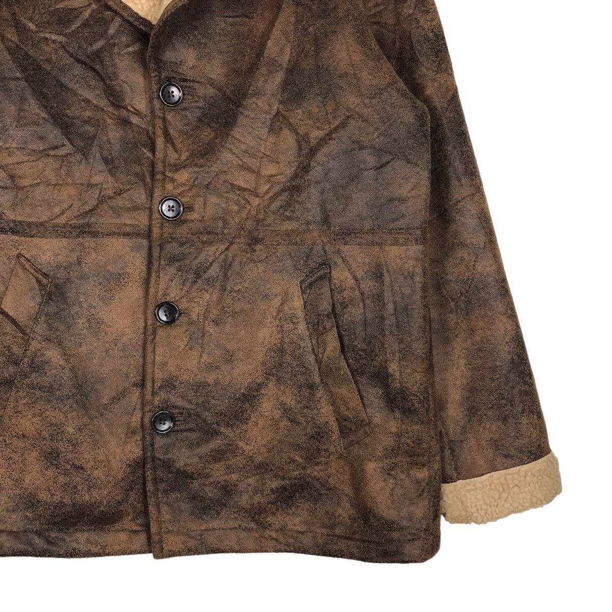 Japanese Brand 🔥VINTAGE BIKER JACKET SHEARLING BLANKET GU ISSEY MIYAKE Size US L / EU 52-54 / 3 - 7 Thumbnail
