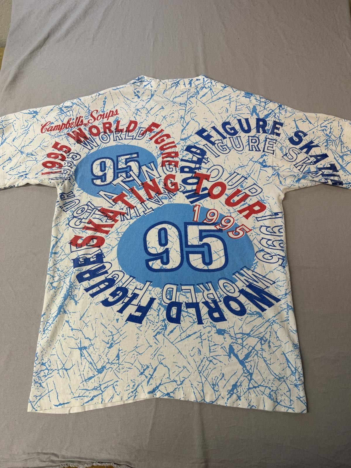 Fruit Of The Loom VTG T-shirt 1995 World Figure Skating AOP Tee - L Size US L / EU 52-54 / 3 - 2 Thumbnail