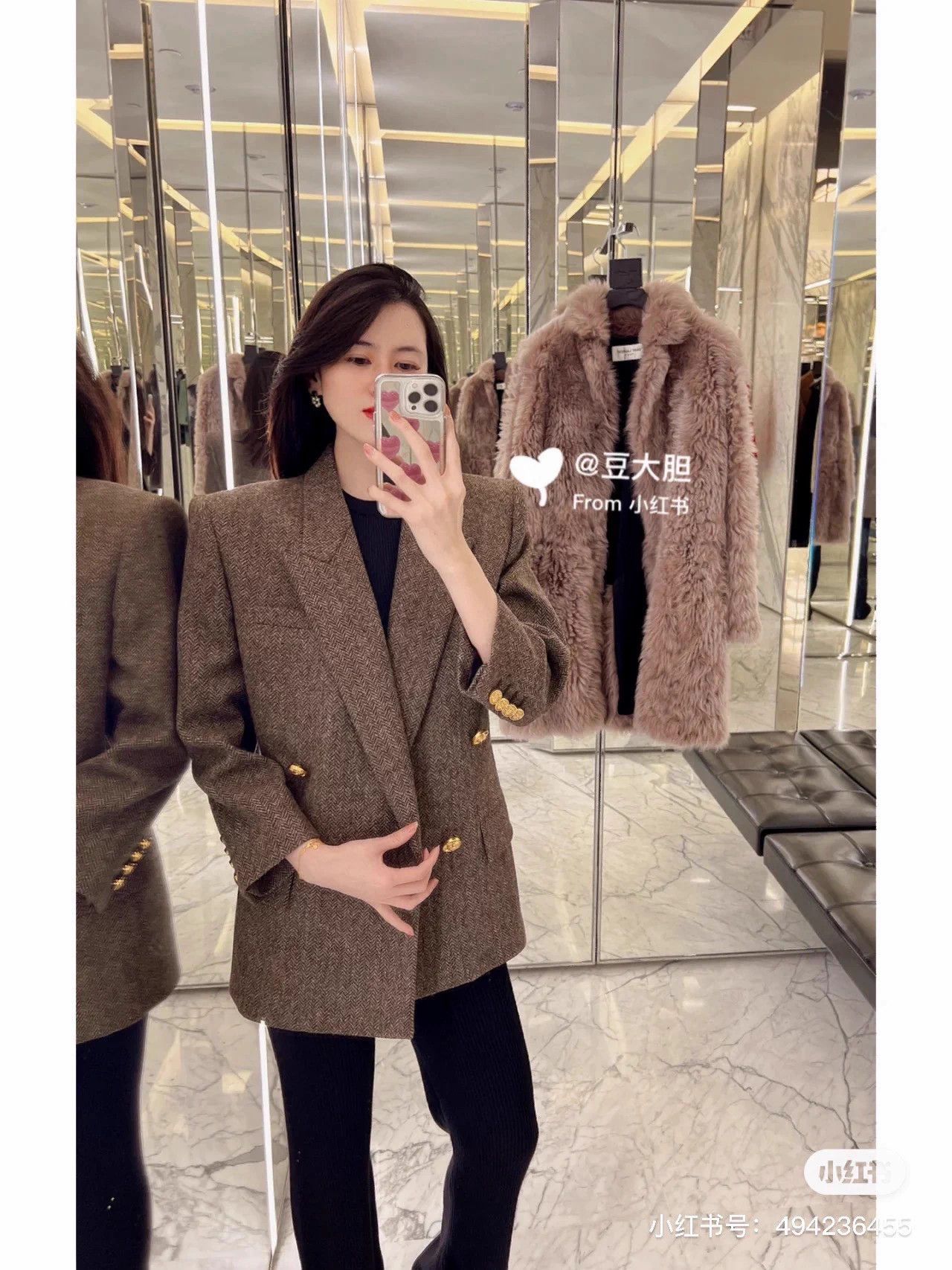 Saint Laurent Paris SLP Mocha DB V-stitched wool overcoat FR34 Size XS / US 0-2 / IT 36-38 - 7 Thumbnail