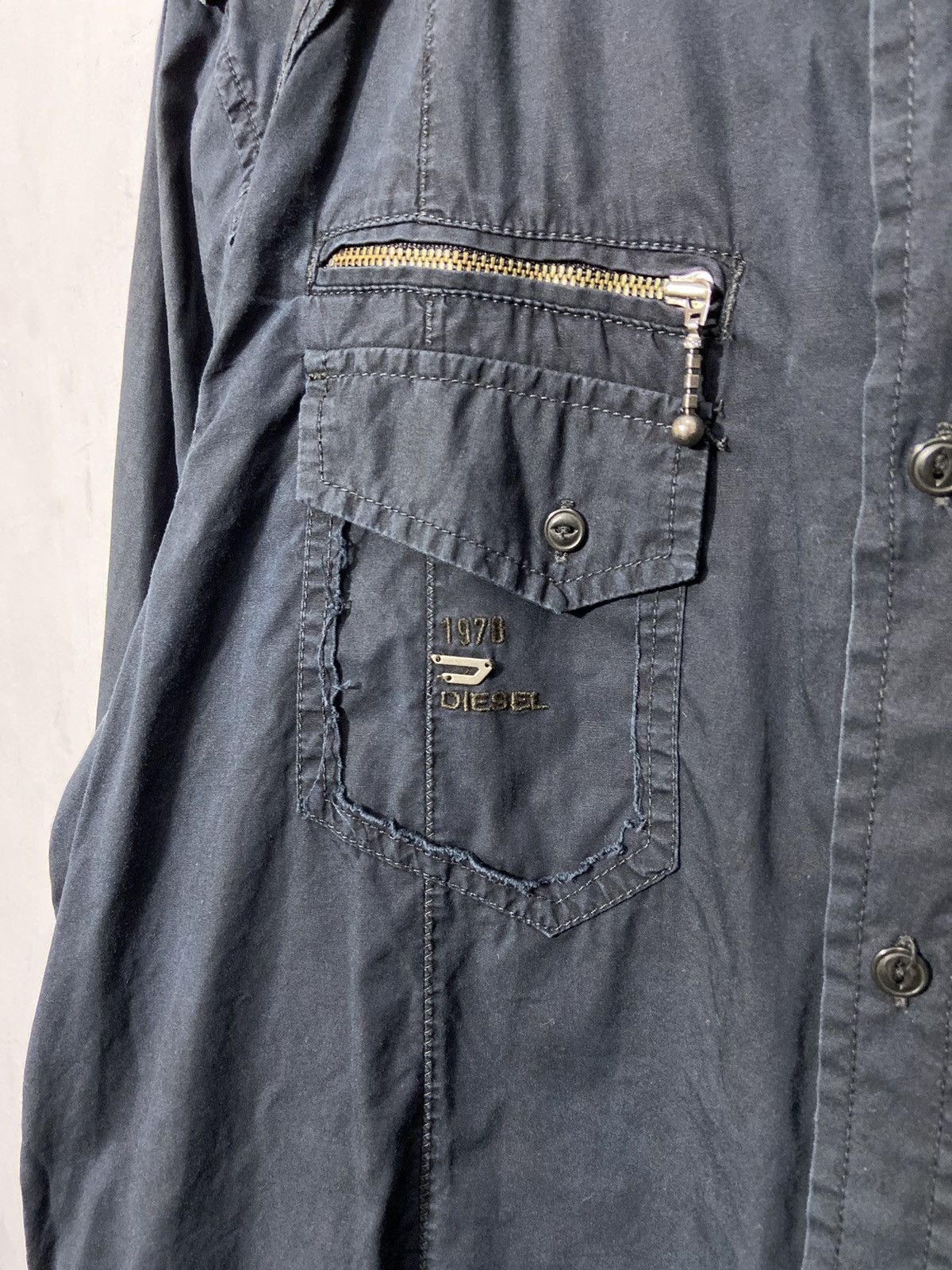 Diesel × If Six Was Nine × Vintage Diesel Button Up Shirt Long Sleeve Navy Size US L / EU 52-54 / 3 - 4 Thumbnail