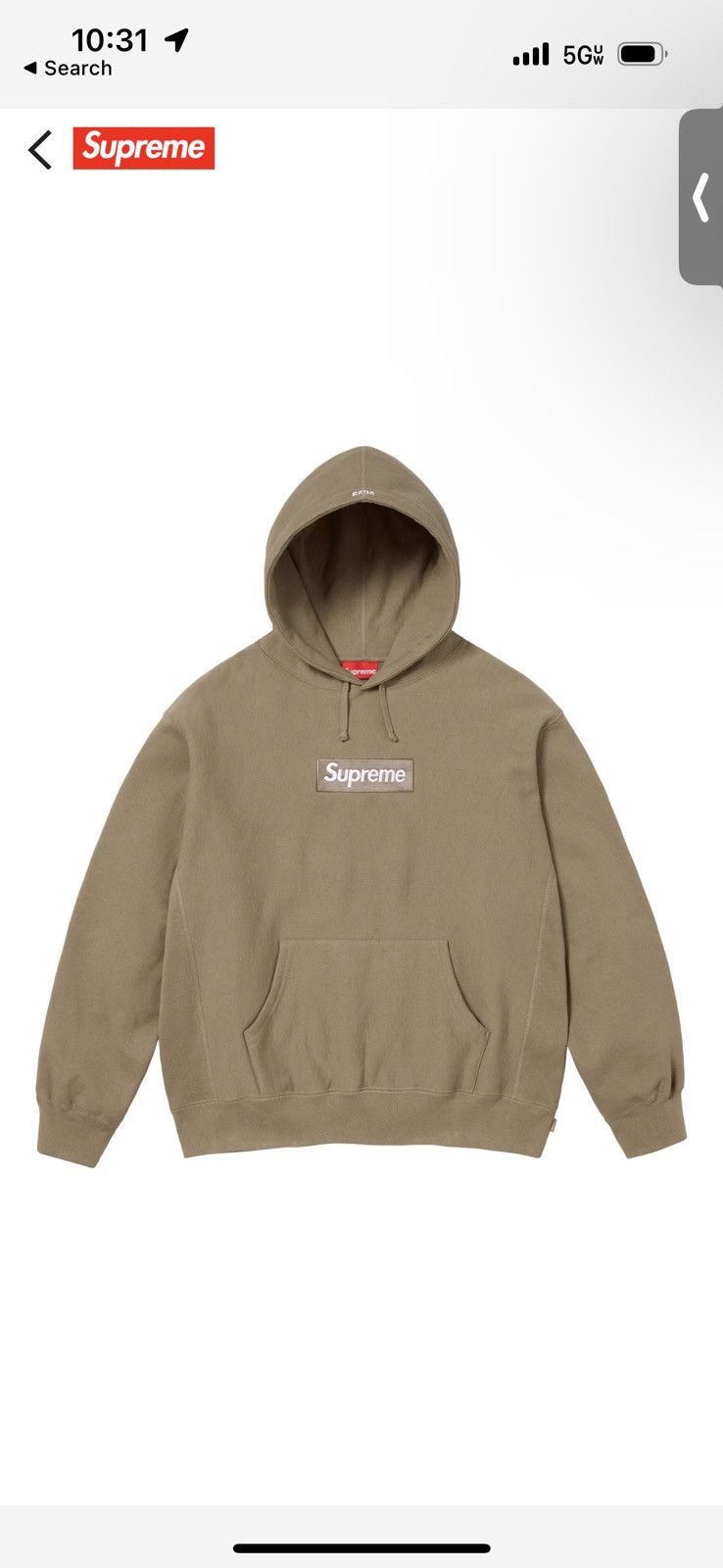 Supreme Supreme box logo 2023 “Dark sand” sweatshirt medium | Grailed