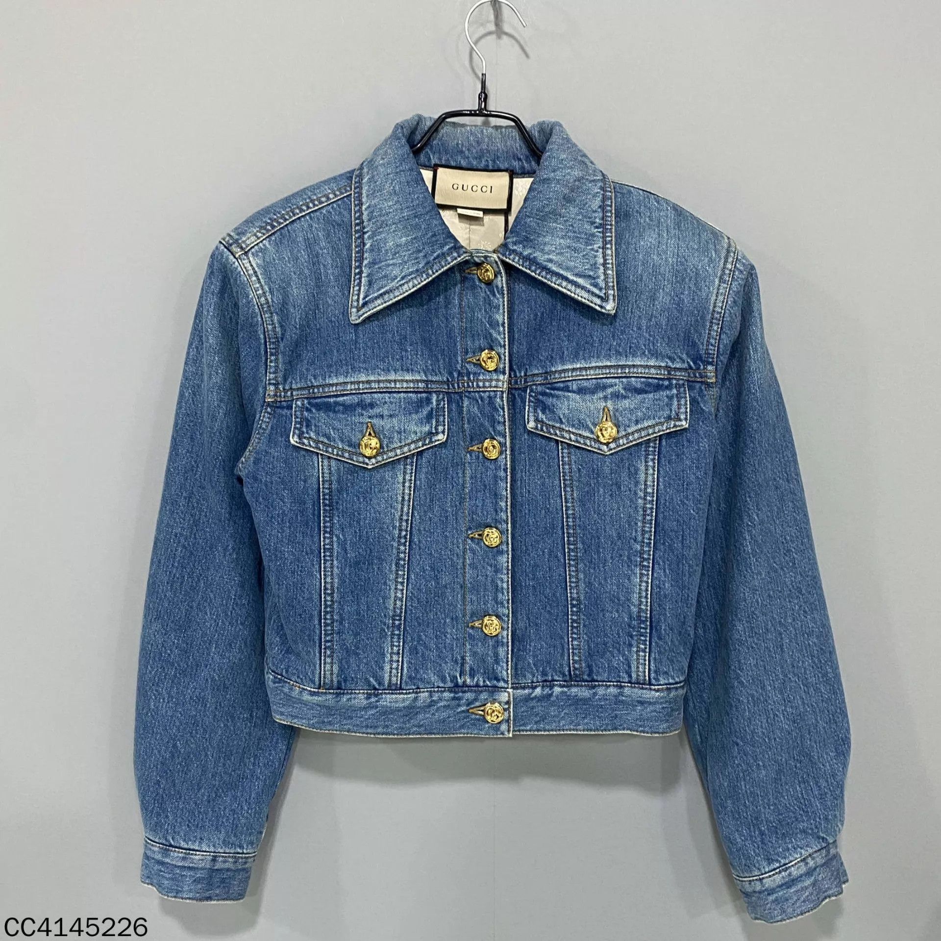 Gucci Gucci Gold Button Washed Thick Denim Jacket 36 Size XS / US 0-2 / IT 36-38 - 1 Thumbnail