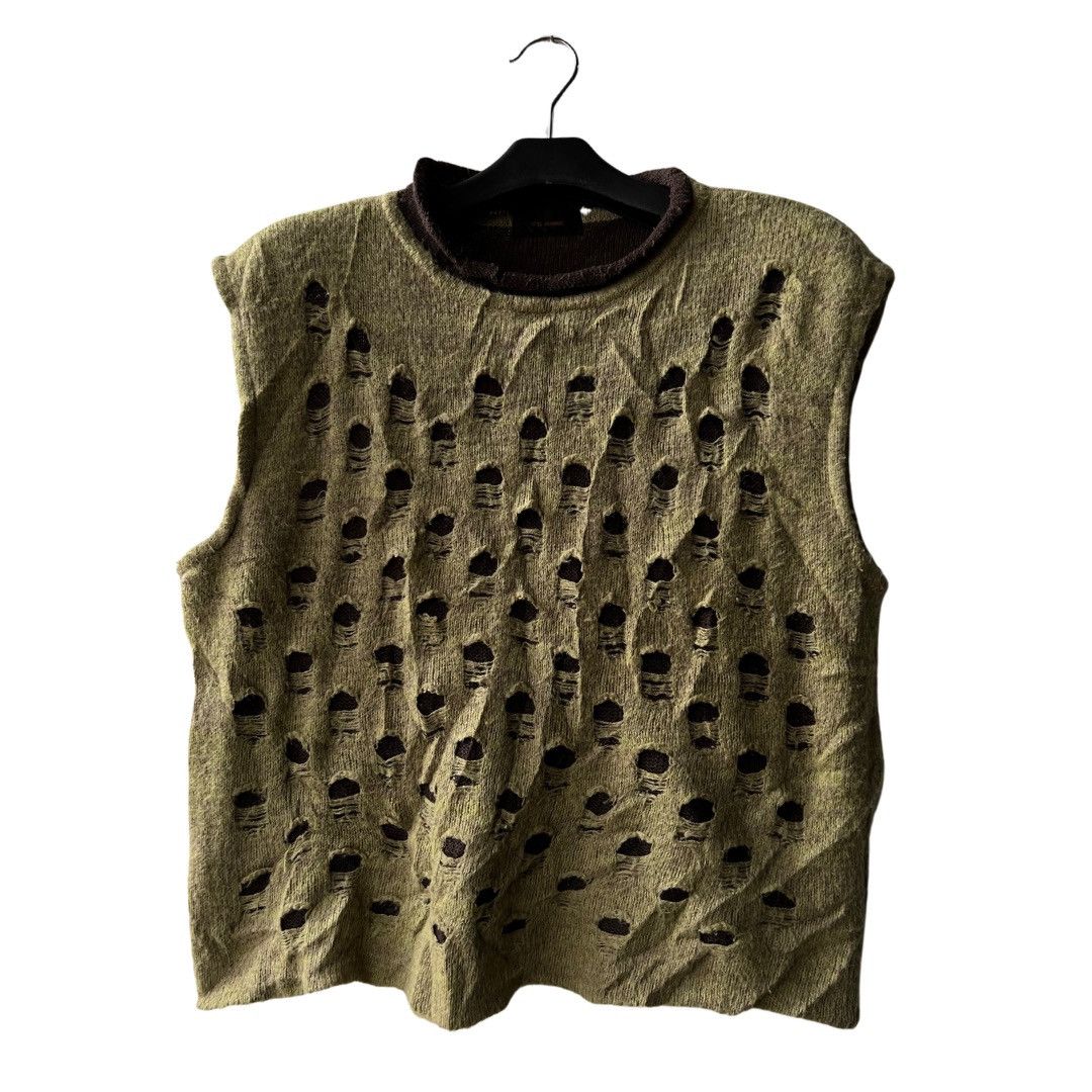 Japanese Brand × Tete Homme Tete Homme Knit Vest Size US S / EU 44-46 / 1 - 1 Thumbnail