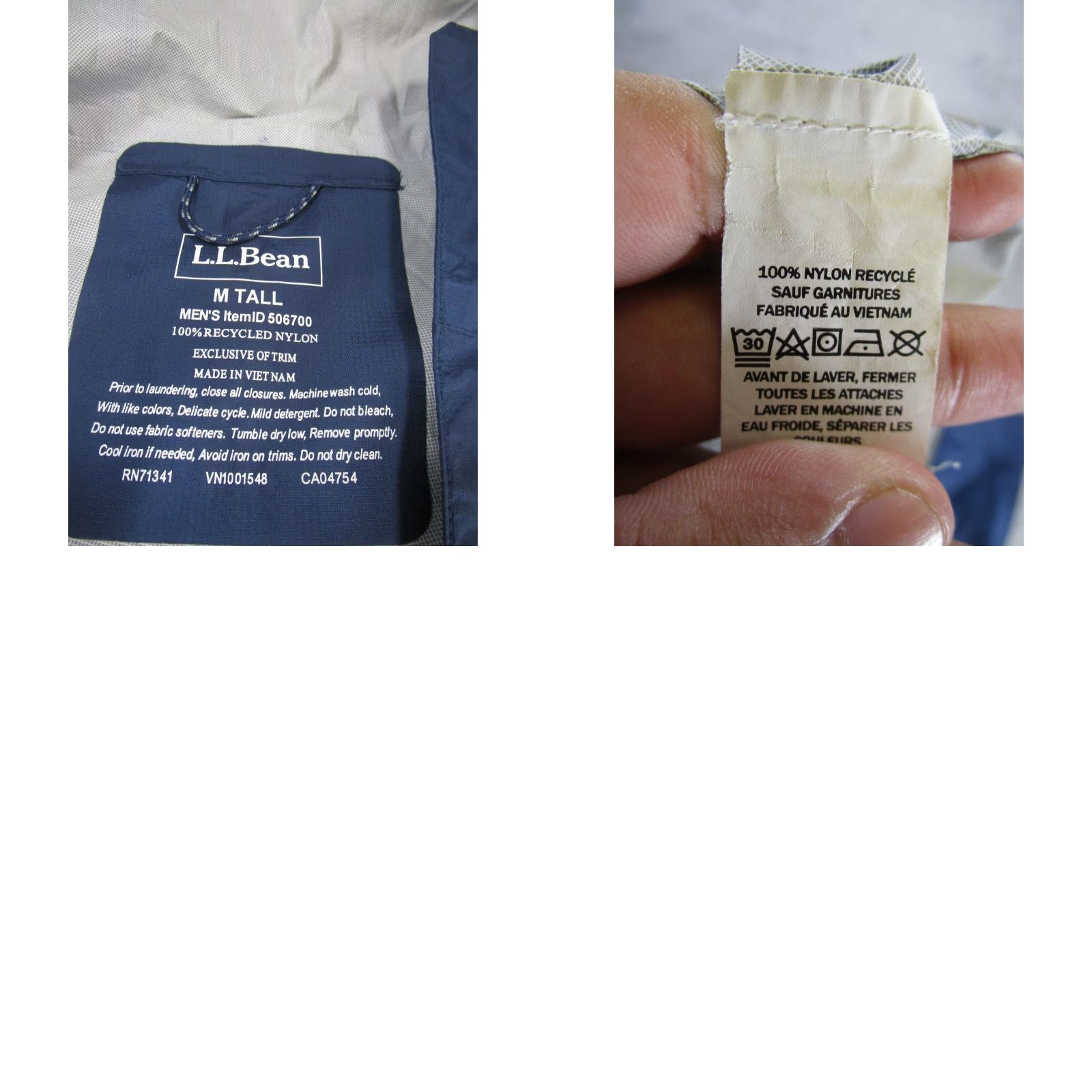 Vintage L.L. Bean Jacket Mens Medium Tall Trail Model Rain Jacket Blue Rips Size US M / EU 48-50 / 2 - 8 Thumbnail