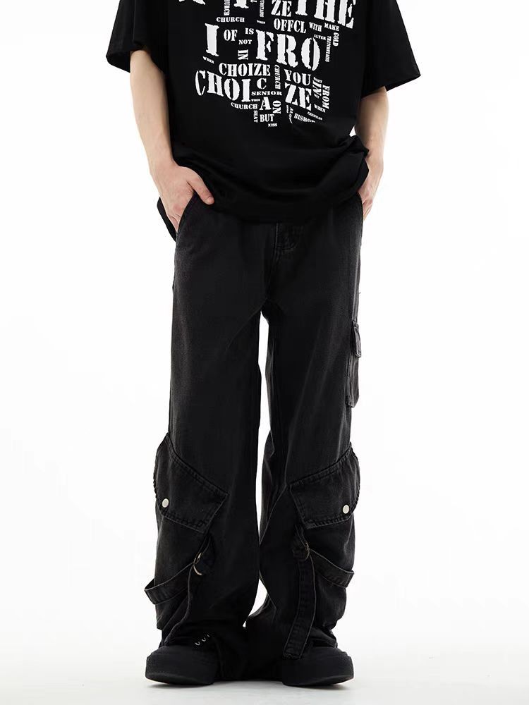 Japanese Brand × Jean Vintage Workwear Straight Leg Black Street Jeans Size US 32 / EU 48 - 1 Thumbnail