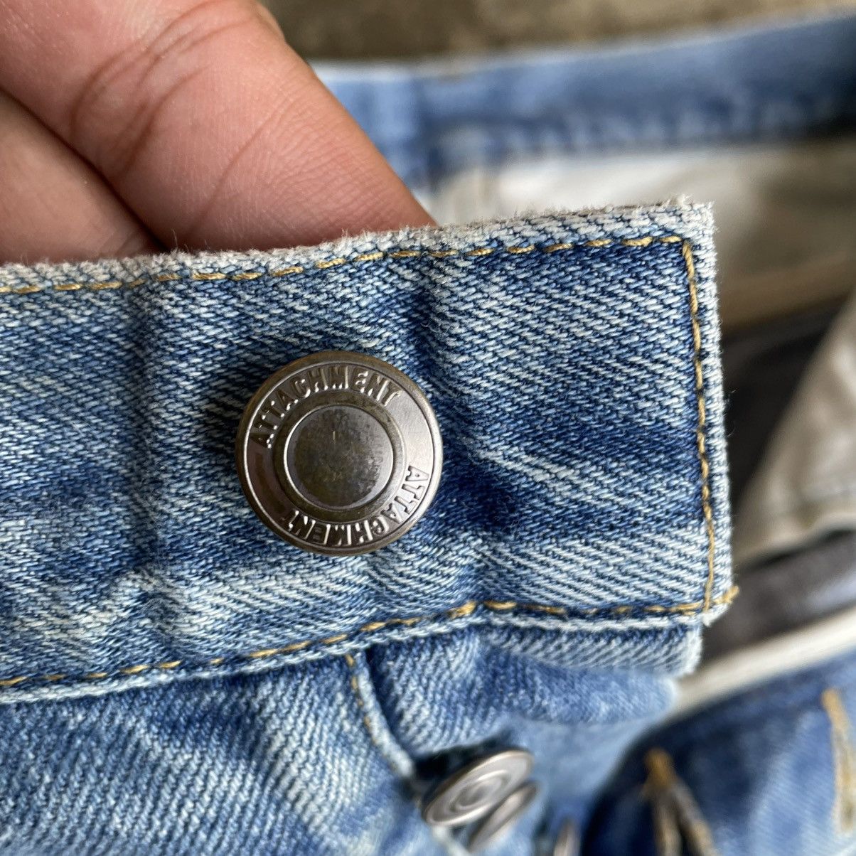 Attachment 🔥Sick🔥🇯🇵Attachment Ripped Distress Selvedge Slim Fit Jeans Size US 31 - 17 Thumbnail