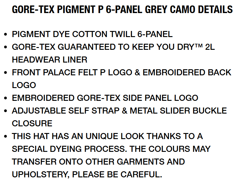 Goretex × Palace PALACE GORE-TEX PIGMENT P 6-PANEL GREY CAMO Size ONE SIZE - 7 Thumbnail