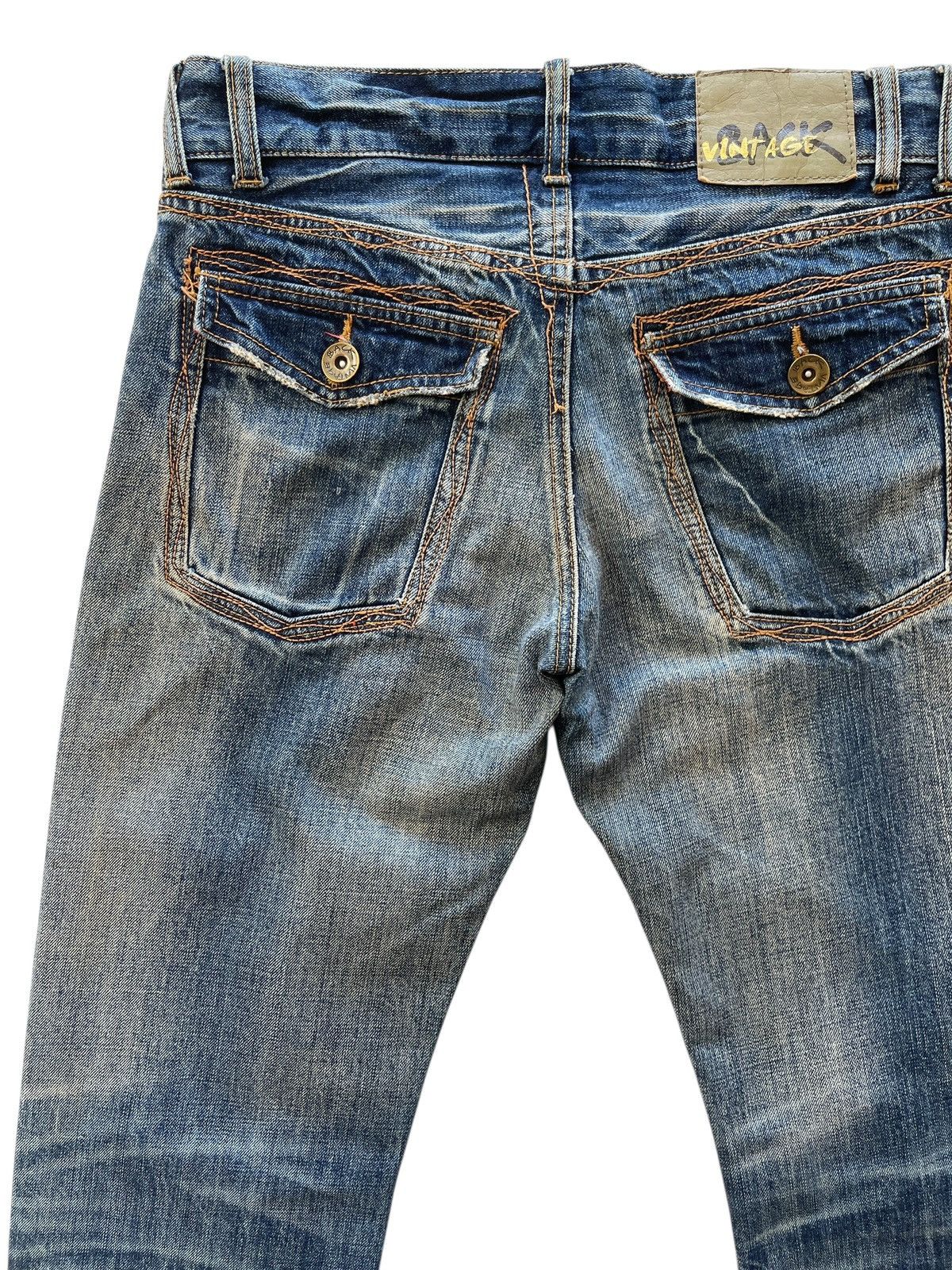 Vintage Japanese Back Vintage Clawmark Distressed Denim Size US 31 - 8 Thumbnail