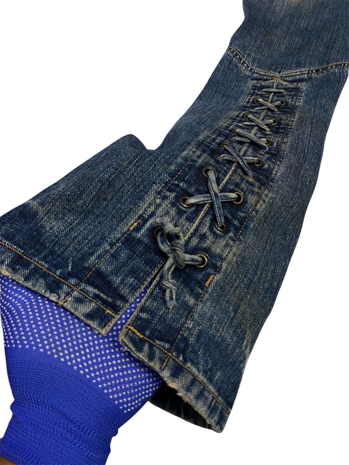 Tornado Mart 💃Tornado Mart Mud Wash Backlace Flared Jeans Size US 30 / EU 46 - 10 Thumbnail