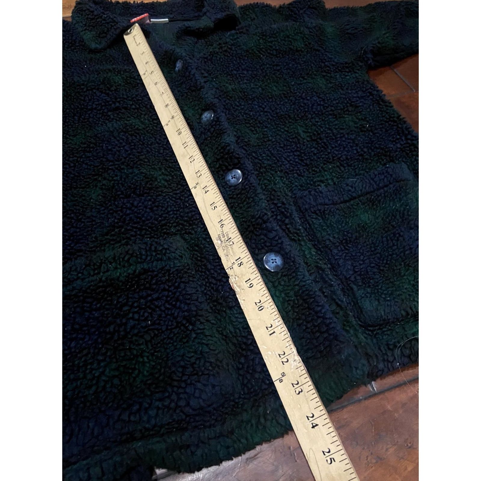 CO Liz & Co Petite Green Sherpa Jacket Women PL Jacket Sherpa Green Cotton Petite Size L / US 10 / IT 46 - 5 Thumbnail
