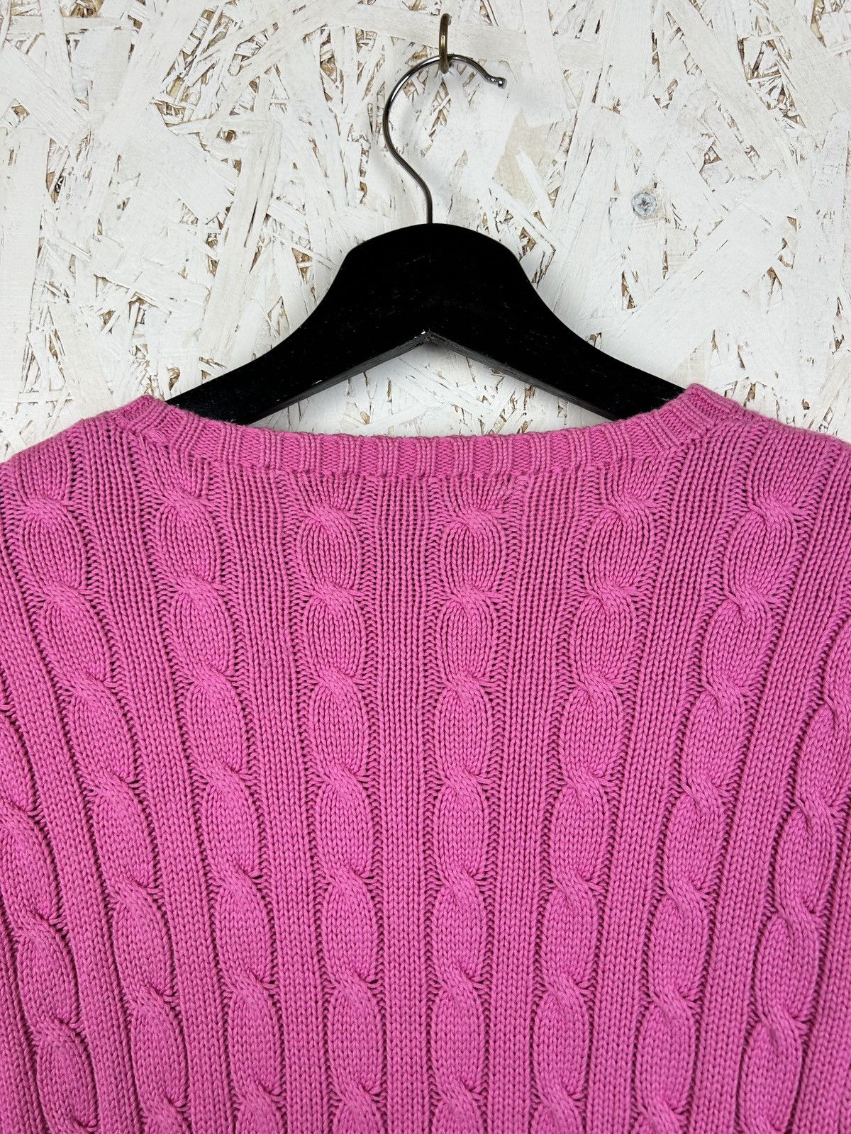 Polo Ralph Lauren Vintage Polo Ralph Lauren Cable Knit Pink Sweater Cotton L Size L / US 10 / IT 46 - 6 Thumbnail