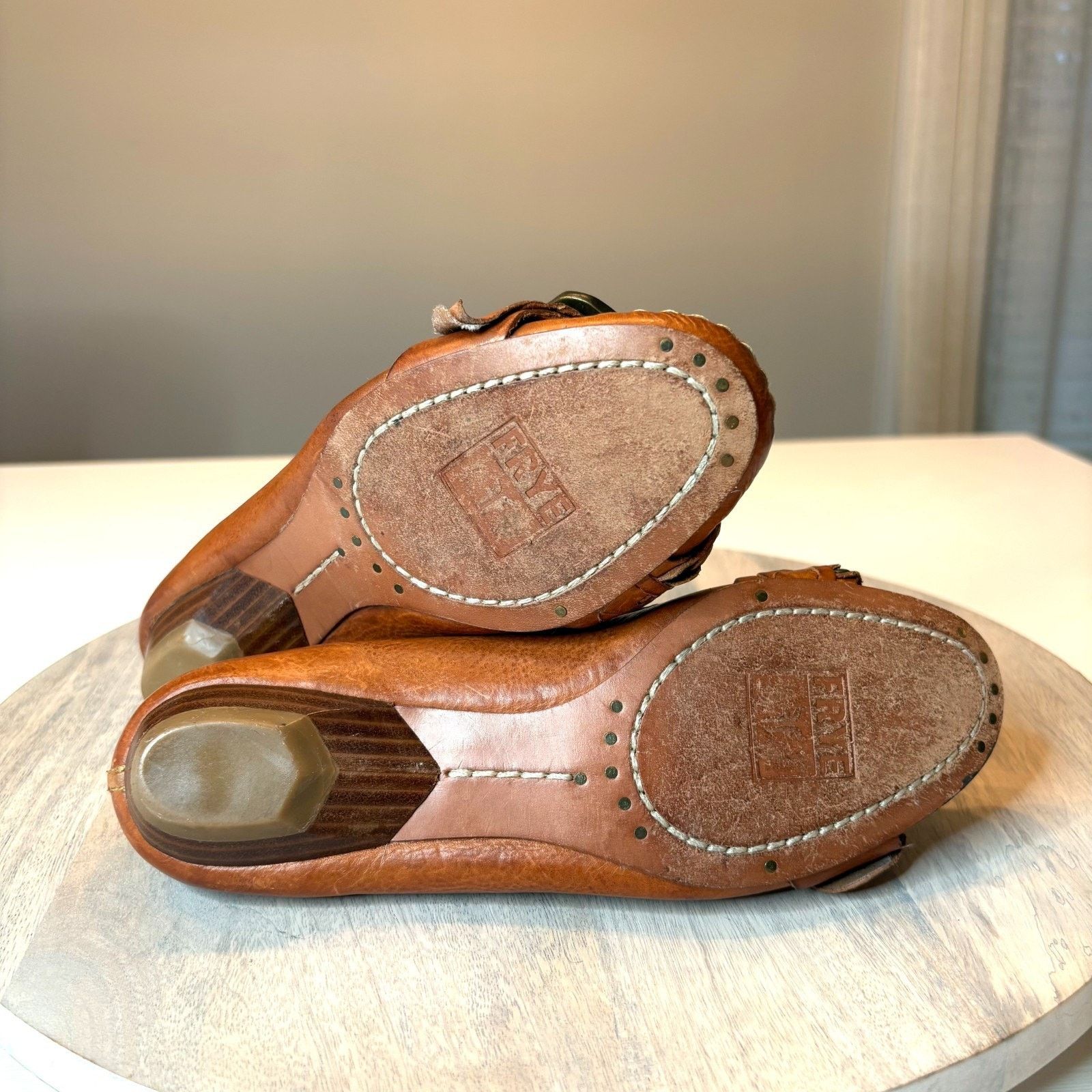 Frye Frye Ruby Woven Moc Cognac Leather Flats Women’s Size 6M Size US 6 / IT 36 - 8 Thumbnail