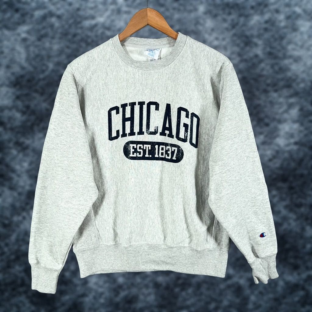 Champion VINTAGE Champion Sweatshirt Chicago Reverse Weave Gray Pullover Small Men Regular Crew Neck Logo 90s Travel Y2K Size US S / EU 44-46 / 1 - 1 Thumbnail