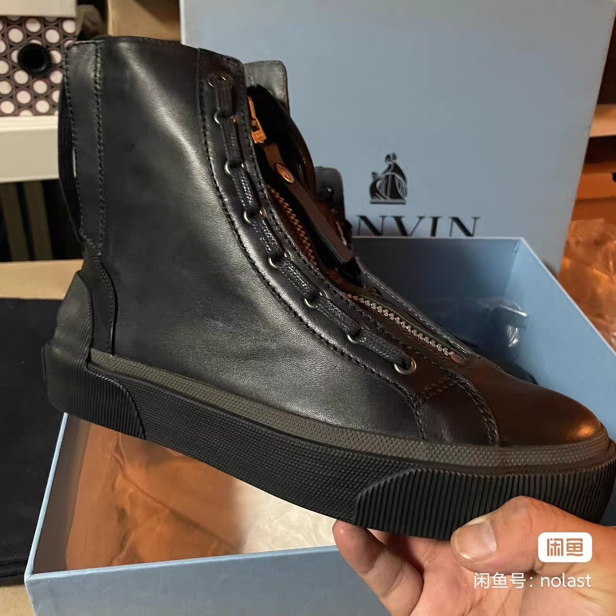 Lanvin Lanvin Men's High-Top Leather Boots Size US 9 / EU 42 - 1 Thumbnail