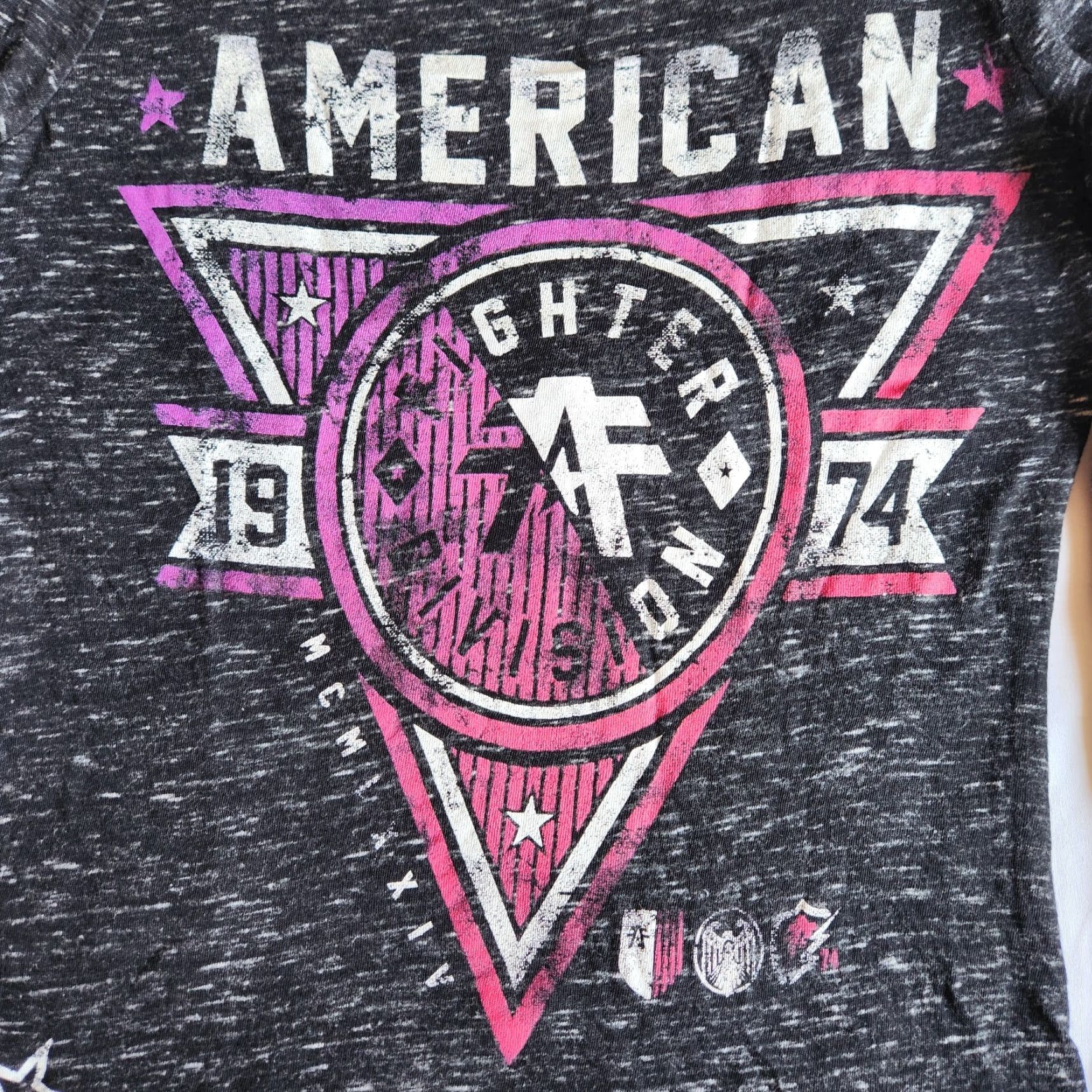 Vintage American Fighter By Affliction Siens Heights Women's XS Black LS Graphic T-Shirt Long Sleeve MMA Athletic Gymwear Biker Tee Size XS / US 0-2 / IT 36-38 - 2 Thumbnail
