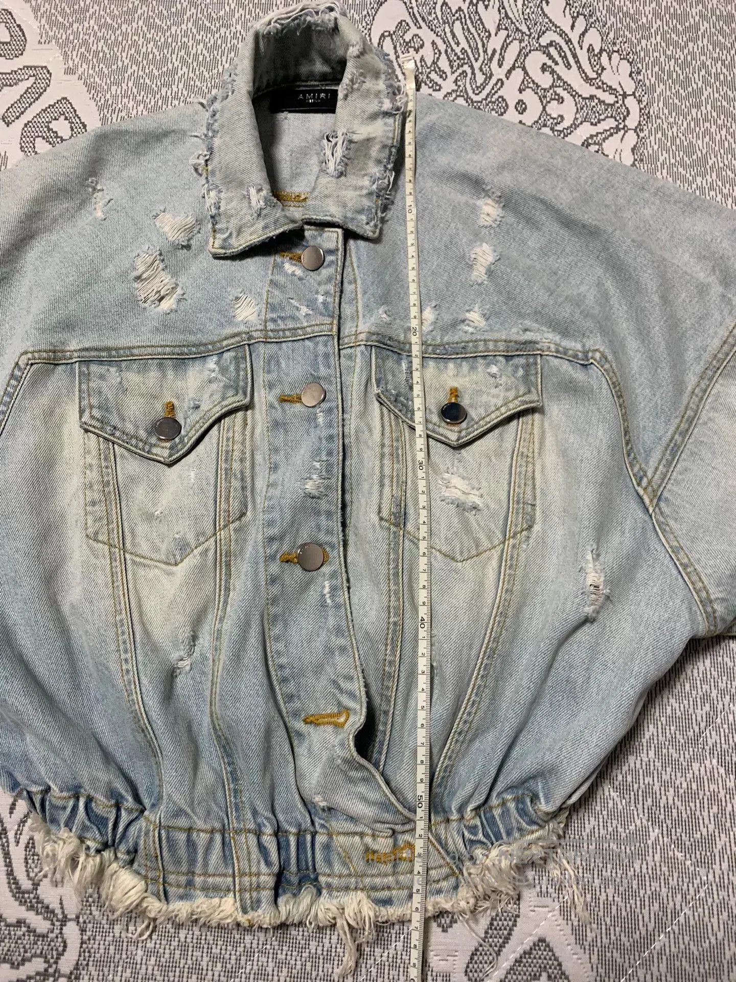 Amiri AMIRI Batwing Sleeve Distressed Denim Jacket. Size M / US 6-8 / IT 42-44 - 7 Thumbnail