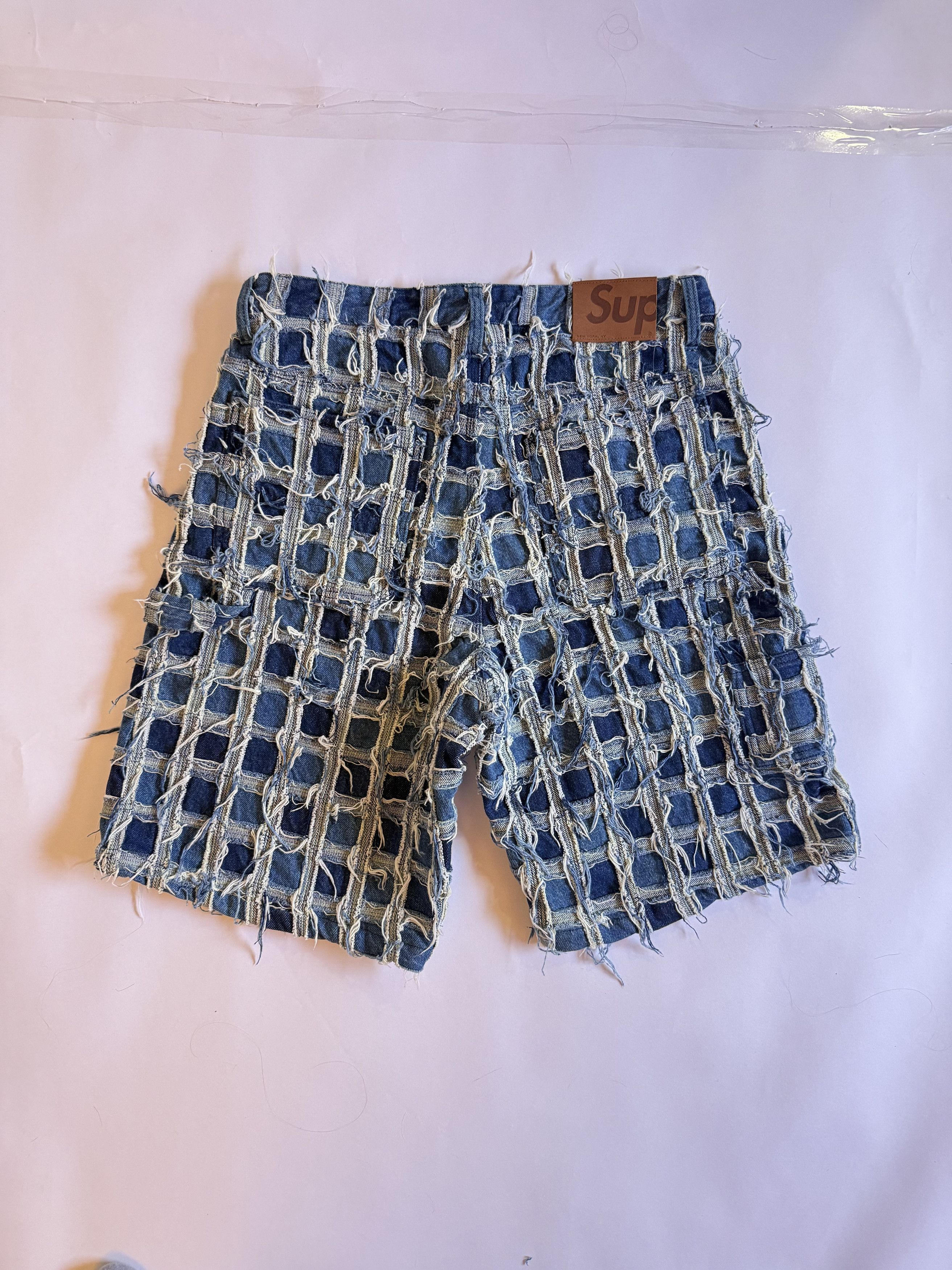 Supreme Supreme Frayed Patchwork Baggy Denim Short | Grailed