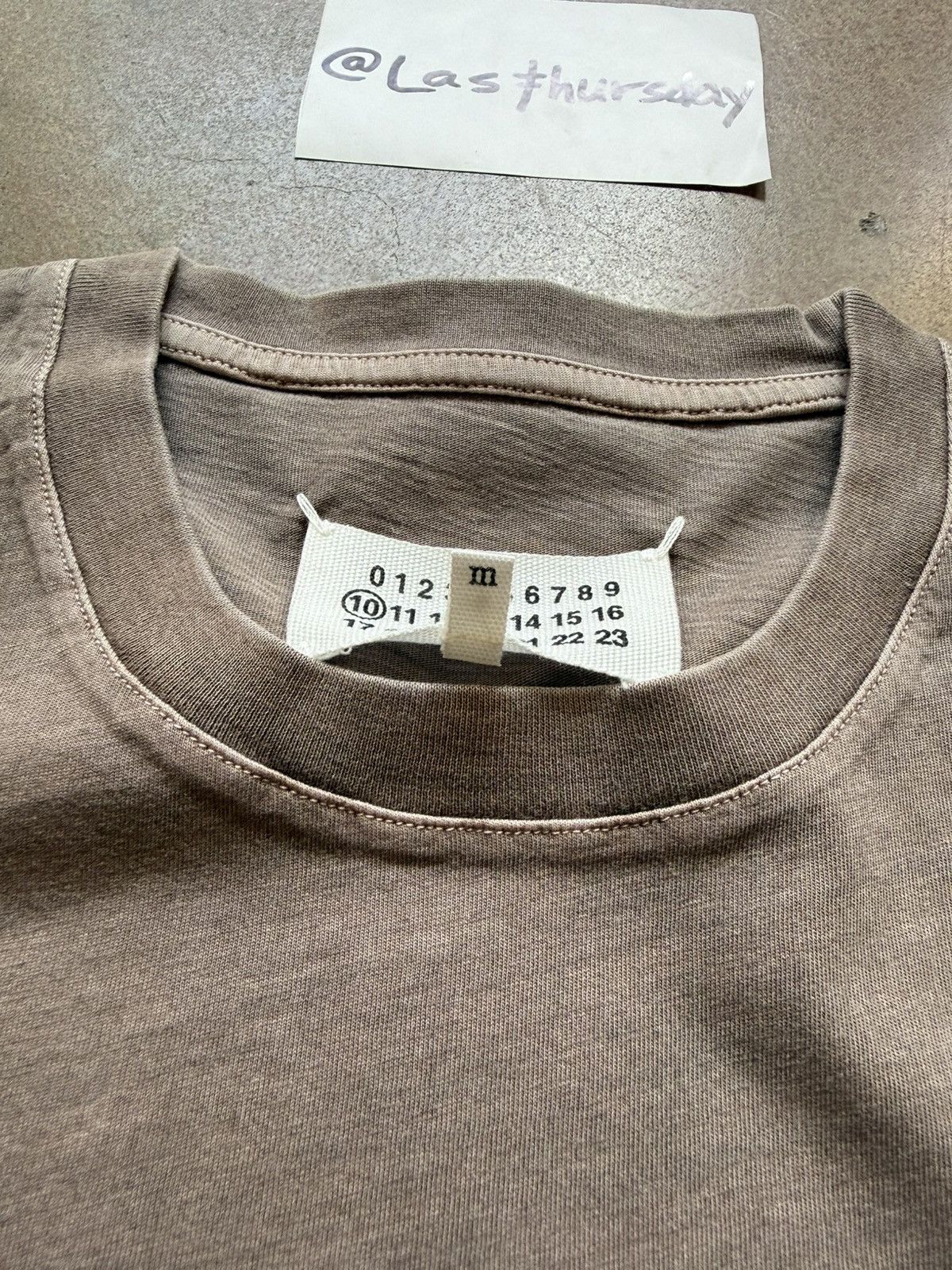 Maison Margiela Maison Margiela Line 10 Basic Tee Enzyme Wash Brown Medium Size US M / EU 48-50 / 2 - 6 Thumbnail