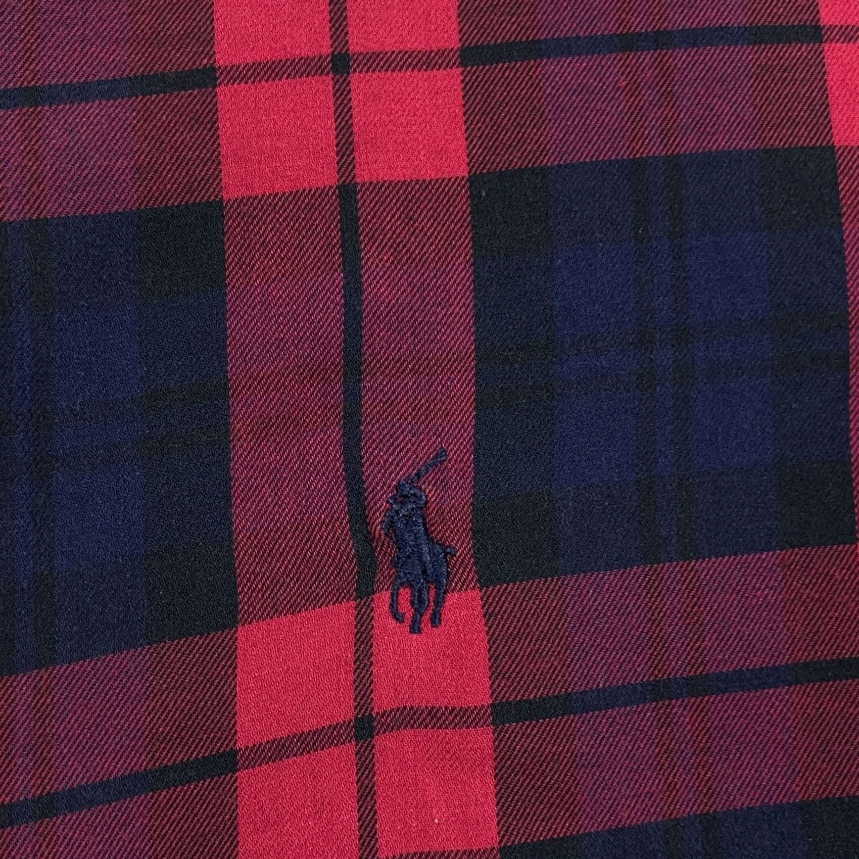 Ralph Lauren Ralph Lauren Shirt Mens M Red Men Blue Plaid Button Blake Pony Cotton Dress Size 40R - 4 Thumbnail