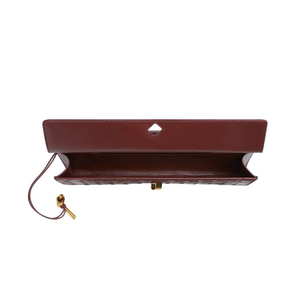Bottega Veneta Andiamo $3500 Sapele Clutch New And Authentic