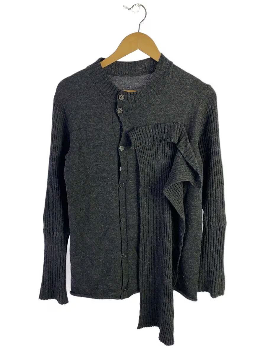 Yohji Yamamoto Stitch Panel Ribbed Wool Knit Cardigan Size M / US 6-8 / IT 42-44 - 1 Thumbnail
