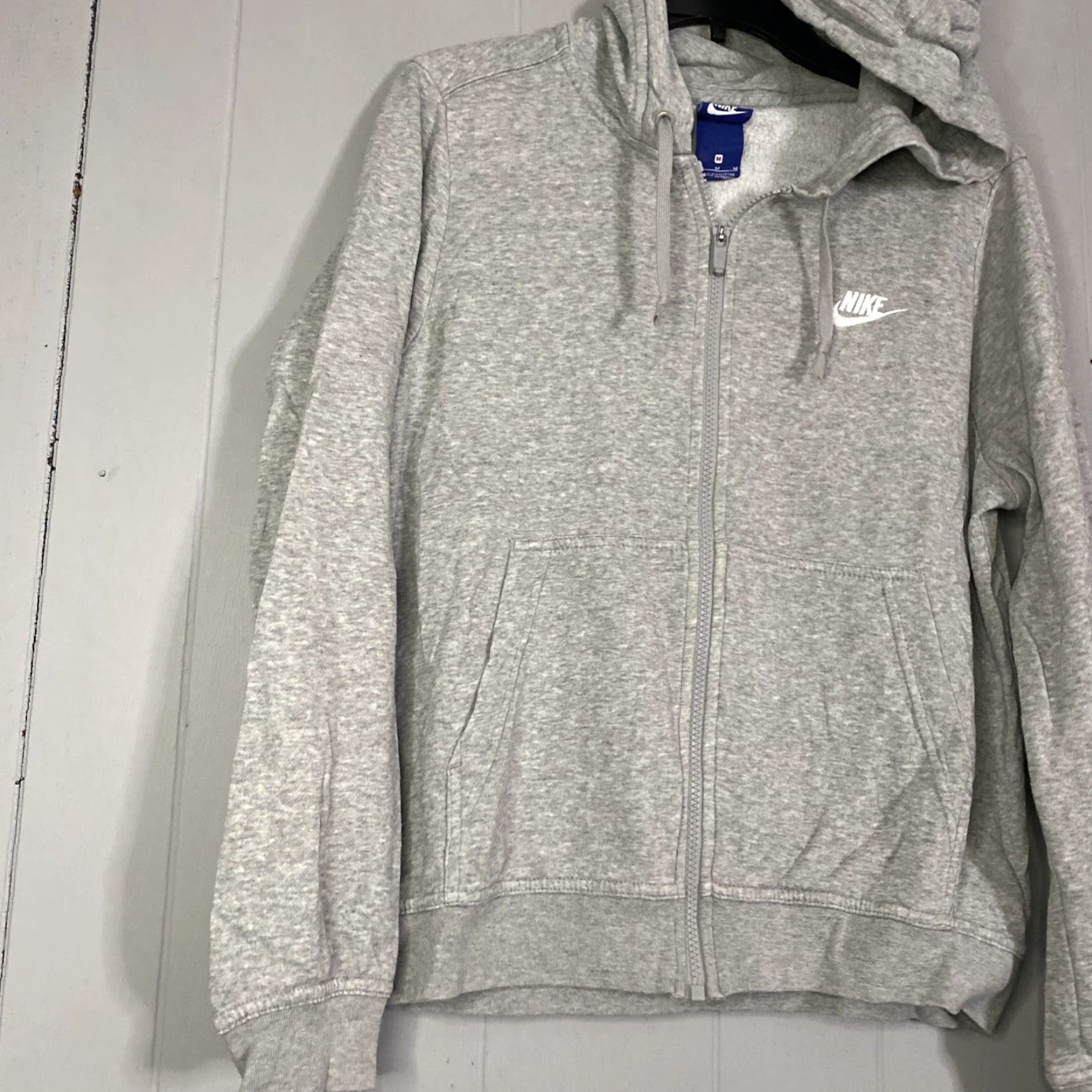 Nike Nike Hoodie Womens Small Grey Cropped Zip Up Full Zip Hooded Pockets Logo Activewear, 90s? No, not applicable. Size M / US 6-8 / IT 42-44 - 6 Thumbnail