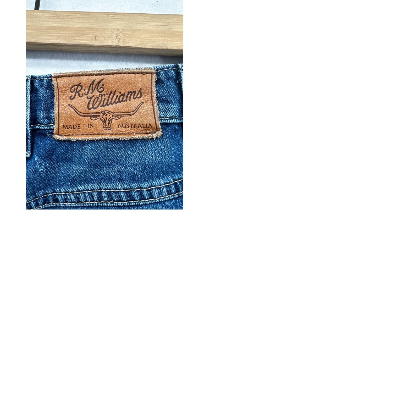 Vintage R.M. Williams Jeans Mens 36x27 Straight Leg 5-Pocket Denim Blue Medium Wash Zip Closure Cowboy Style Adult Mens Shirts? Wait. Size US 36 / EU 52 - 9 Thumbnail