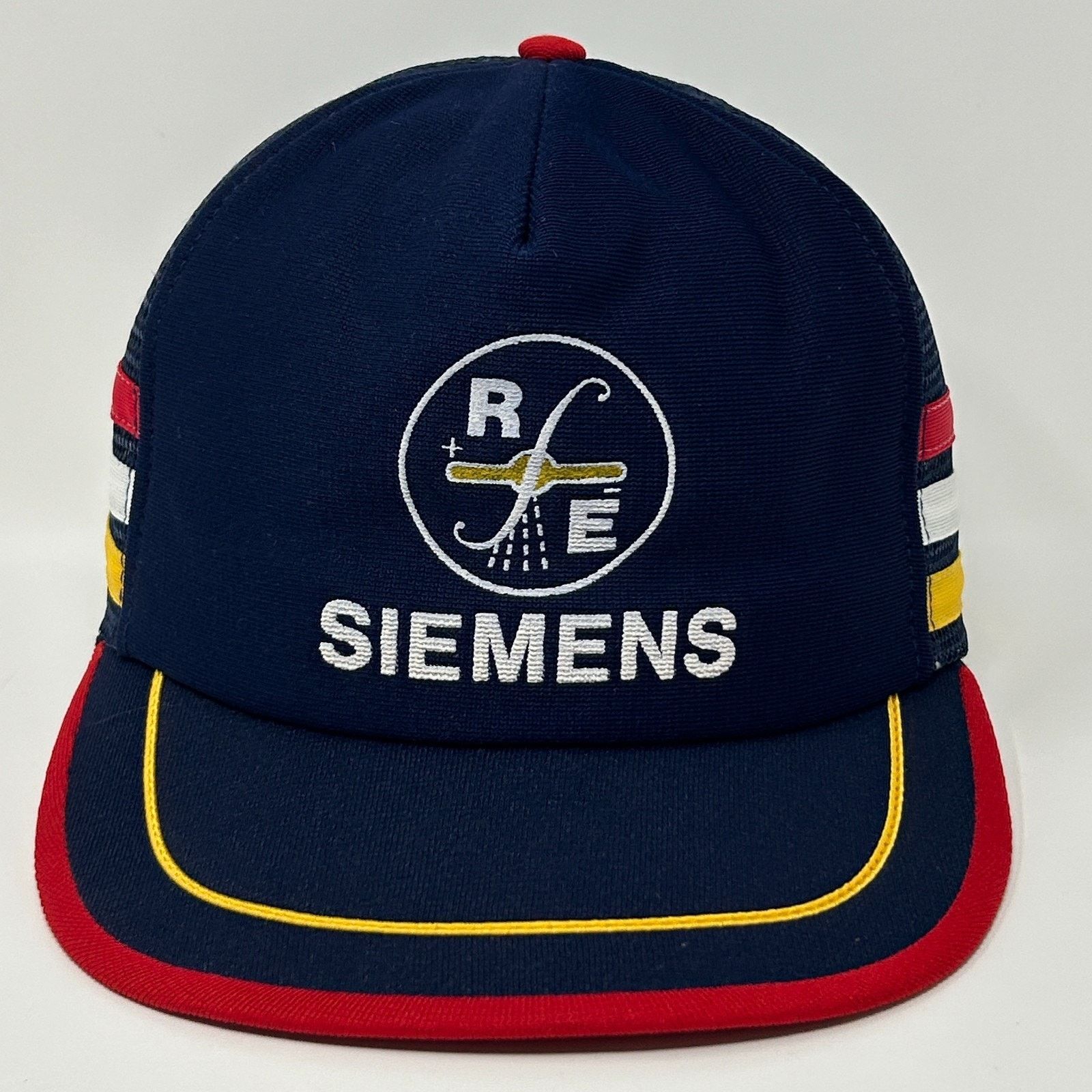 Vintage Vintage Siemens RFE 3 Stripe Trucker Hat Cap Blue 80s Size ONE SIZE - 9 Thumbnail